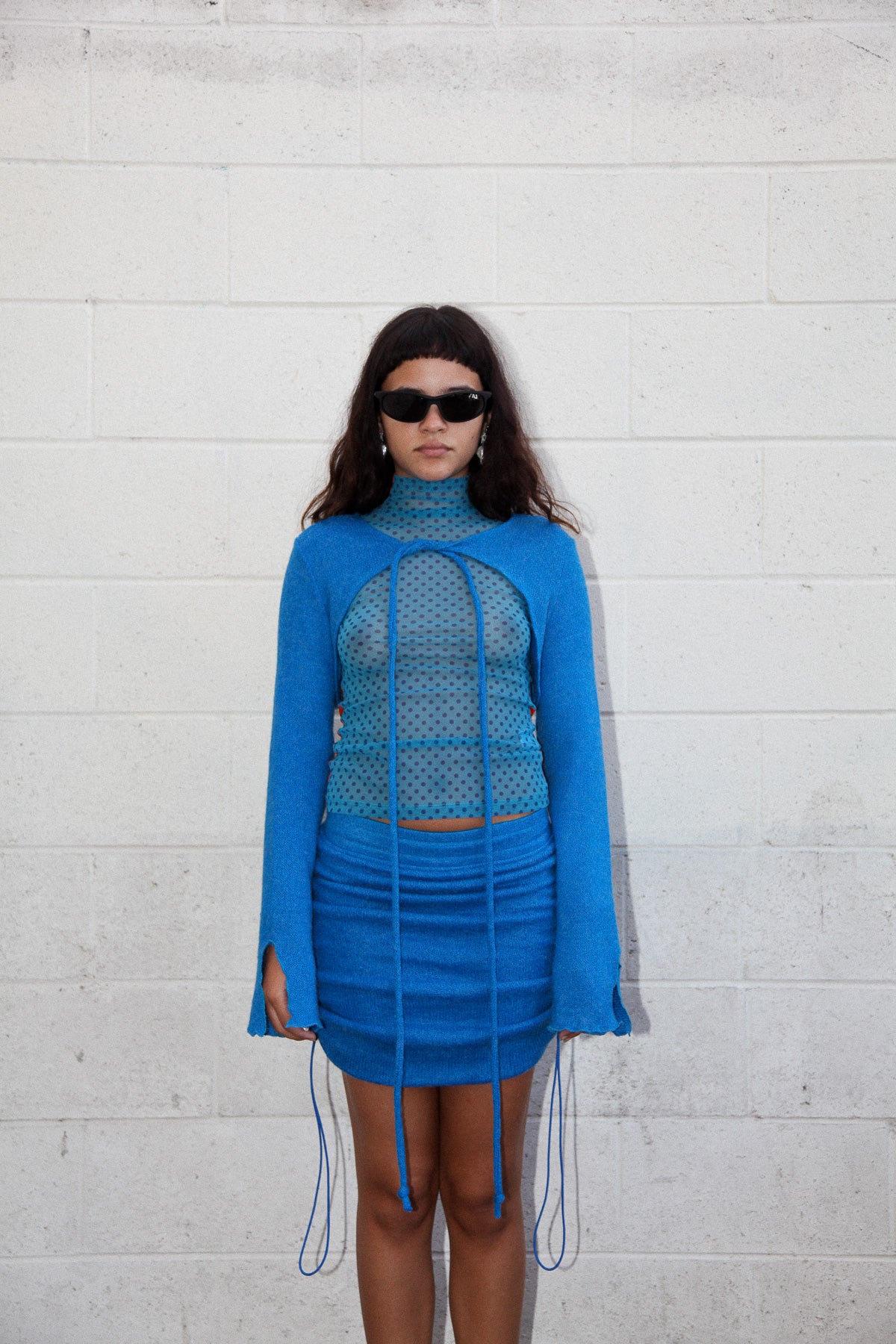 Scrunch Mini Skirt in Cerulean