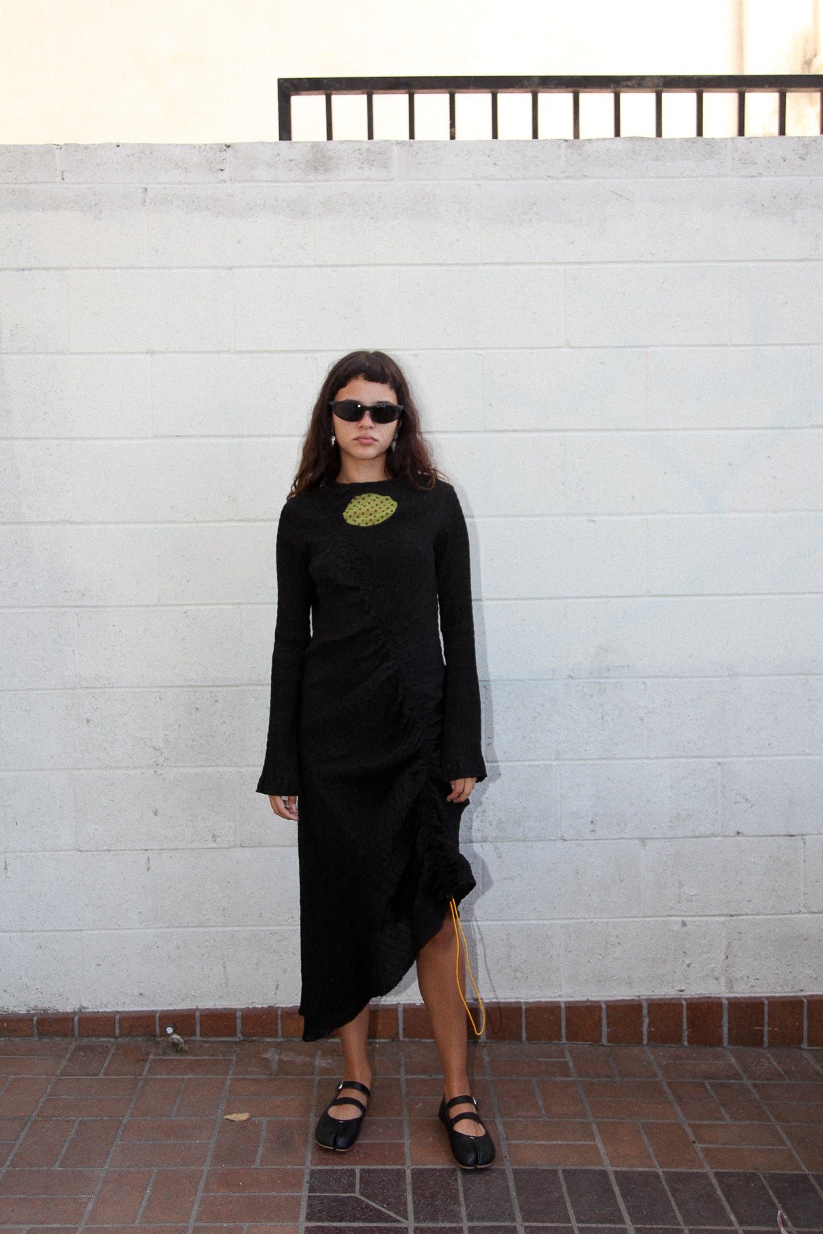 Akoya Ruched Dress in Black