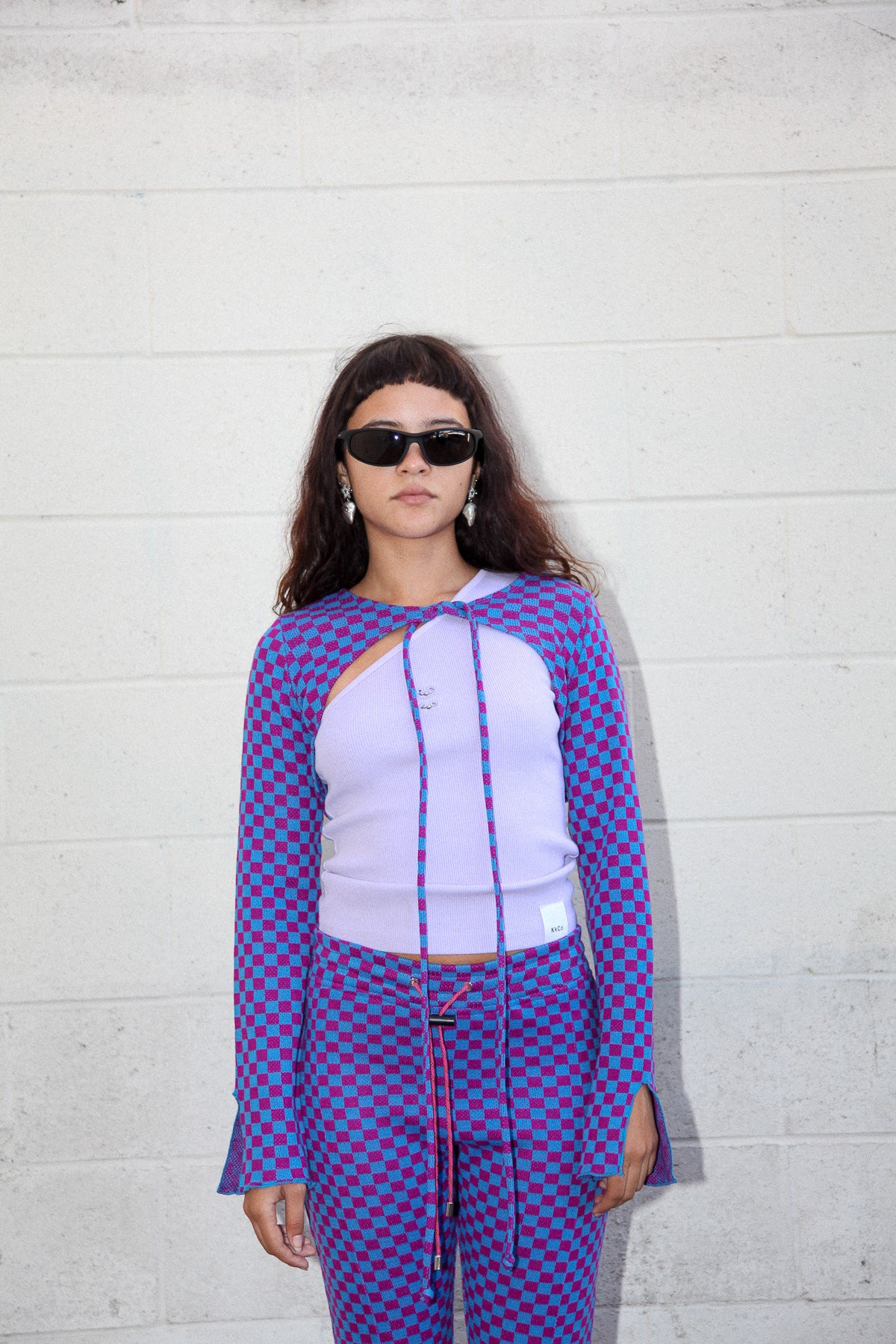 Cowrie Bolero in Blue & Magenta Checker