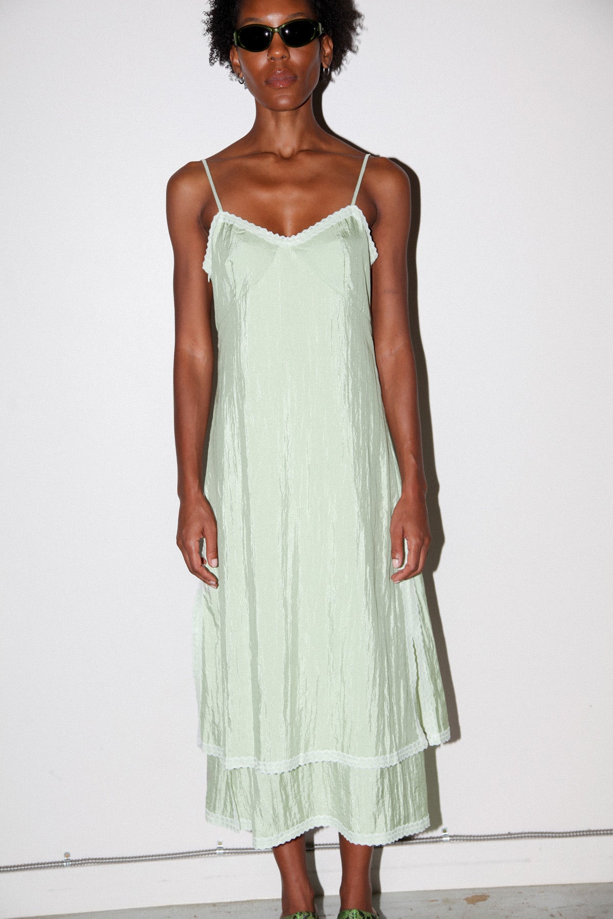 Earthen Slip Dress in Lichen