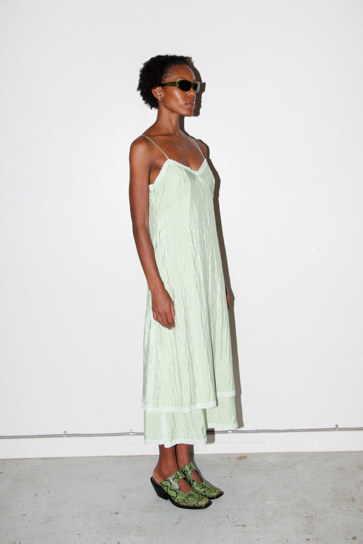 Earthen Slip Dress in Lichen