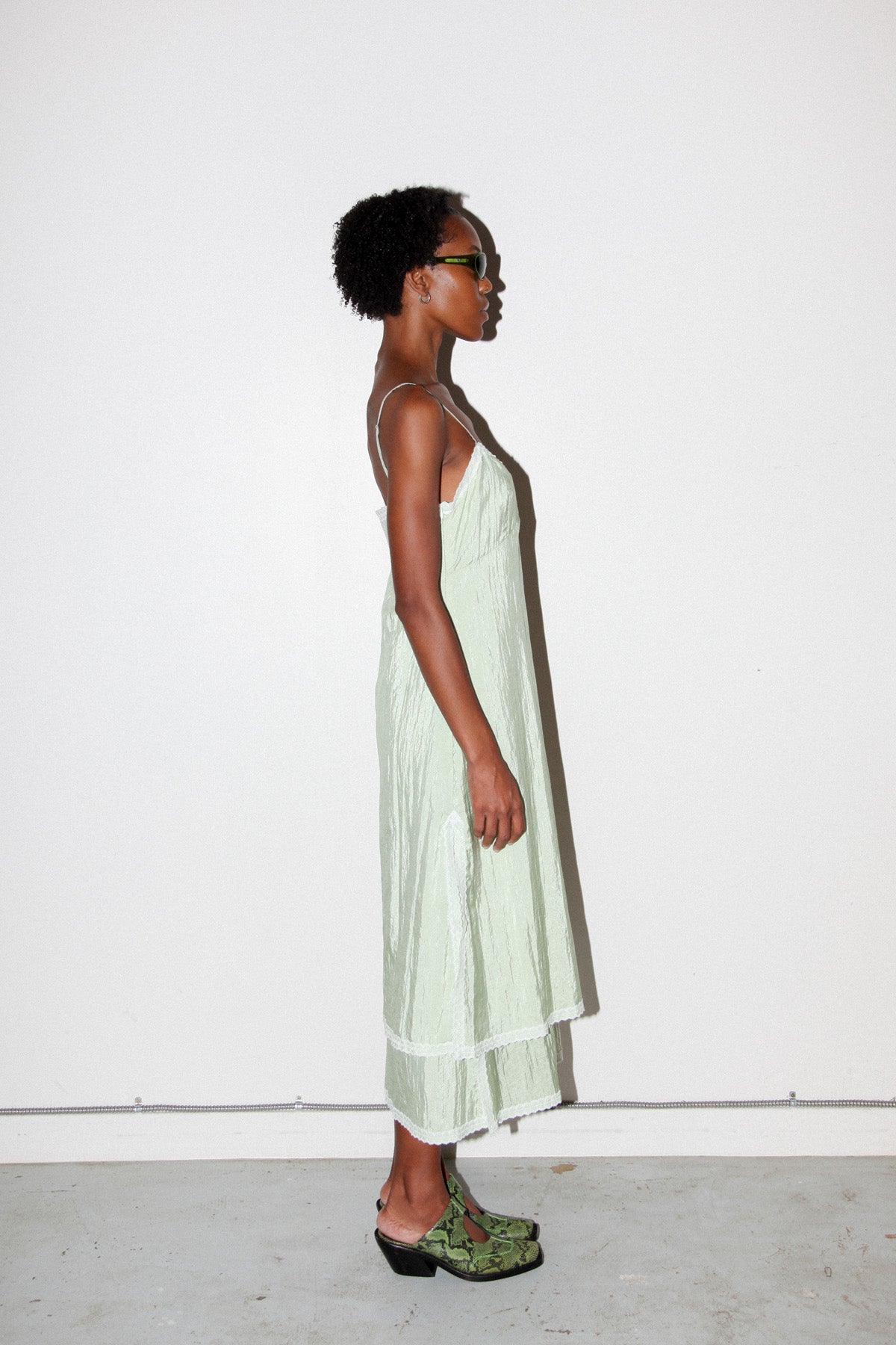 Earthen Slip Dress in Lichen