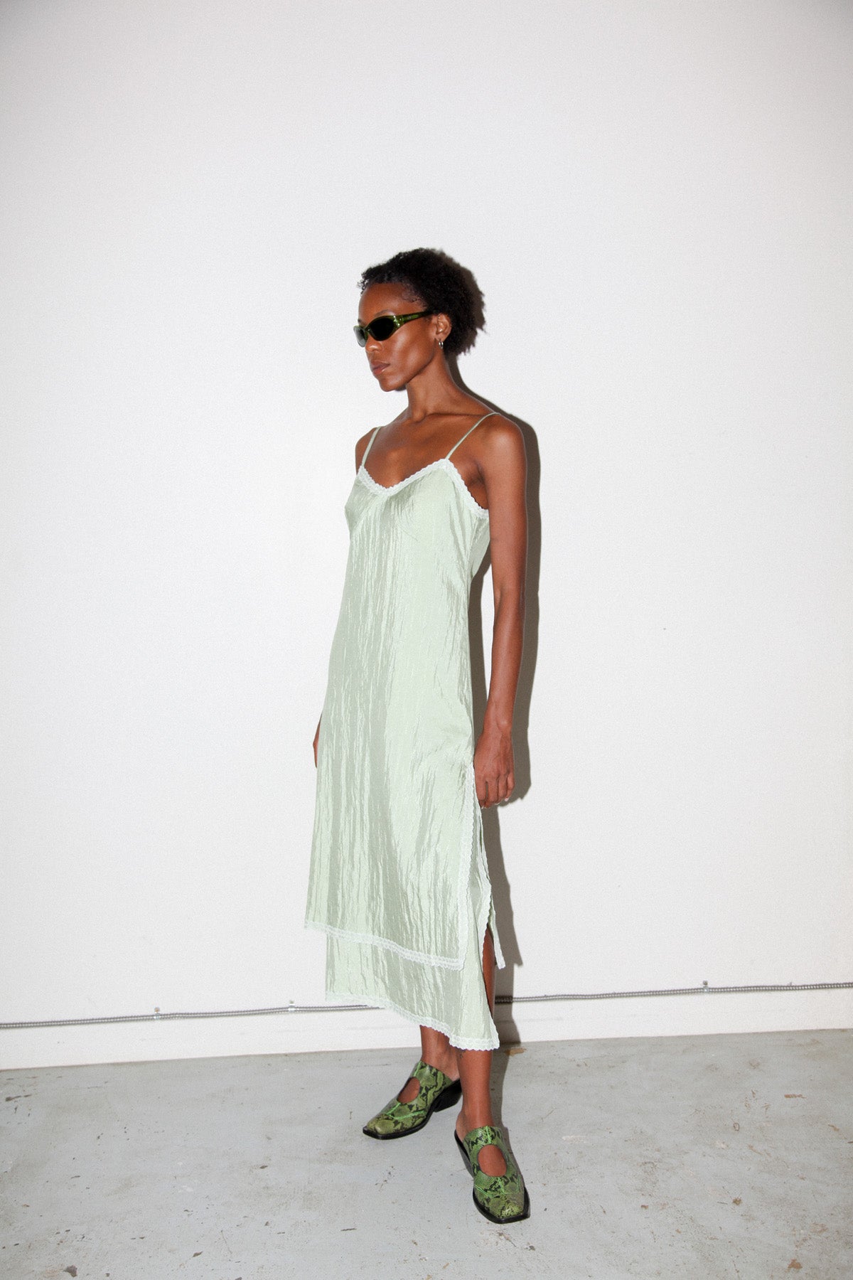 Earthen Slip Dress in Lichen