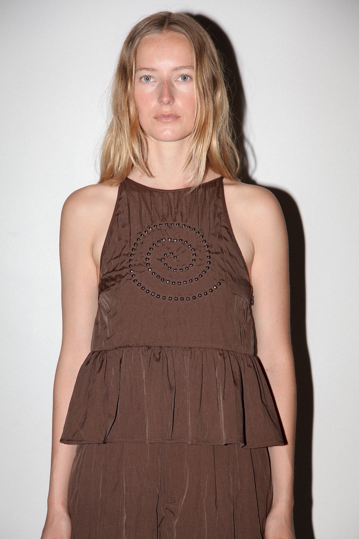 Spiral Punch Top in Mud