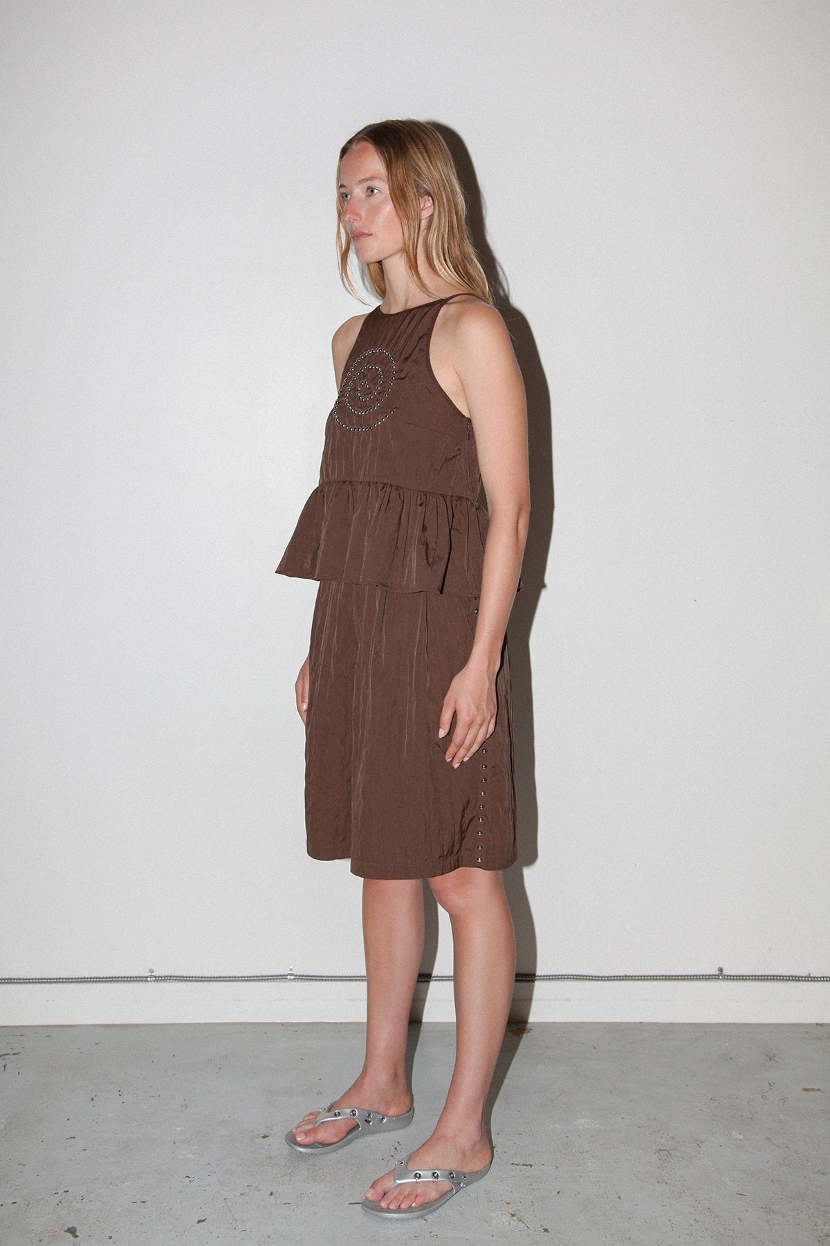 Spiral Punch Top in Mud