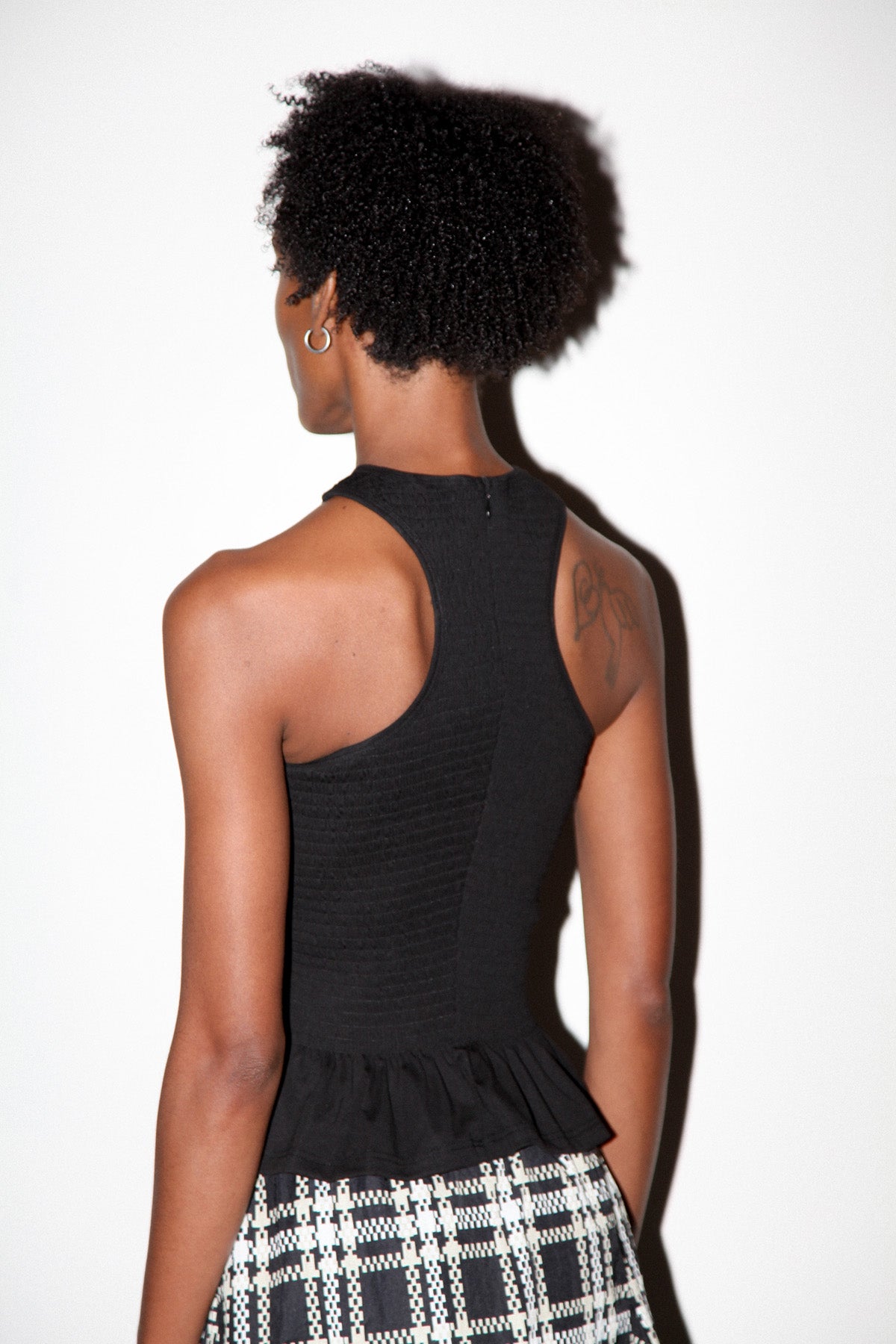 Smocked Tank in Onyx