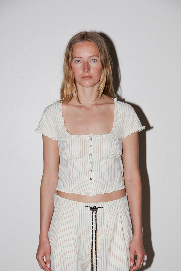 Meadow Top in Striped Natural