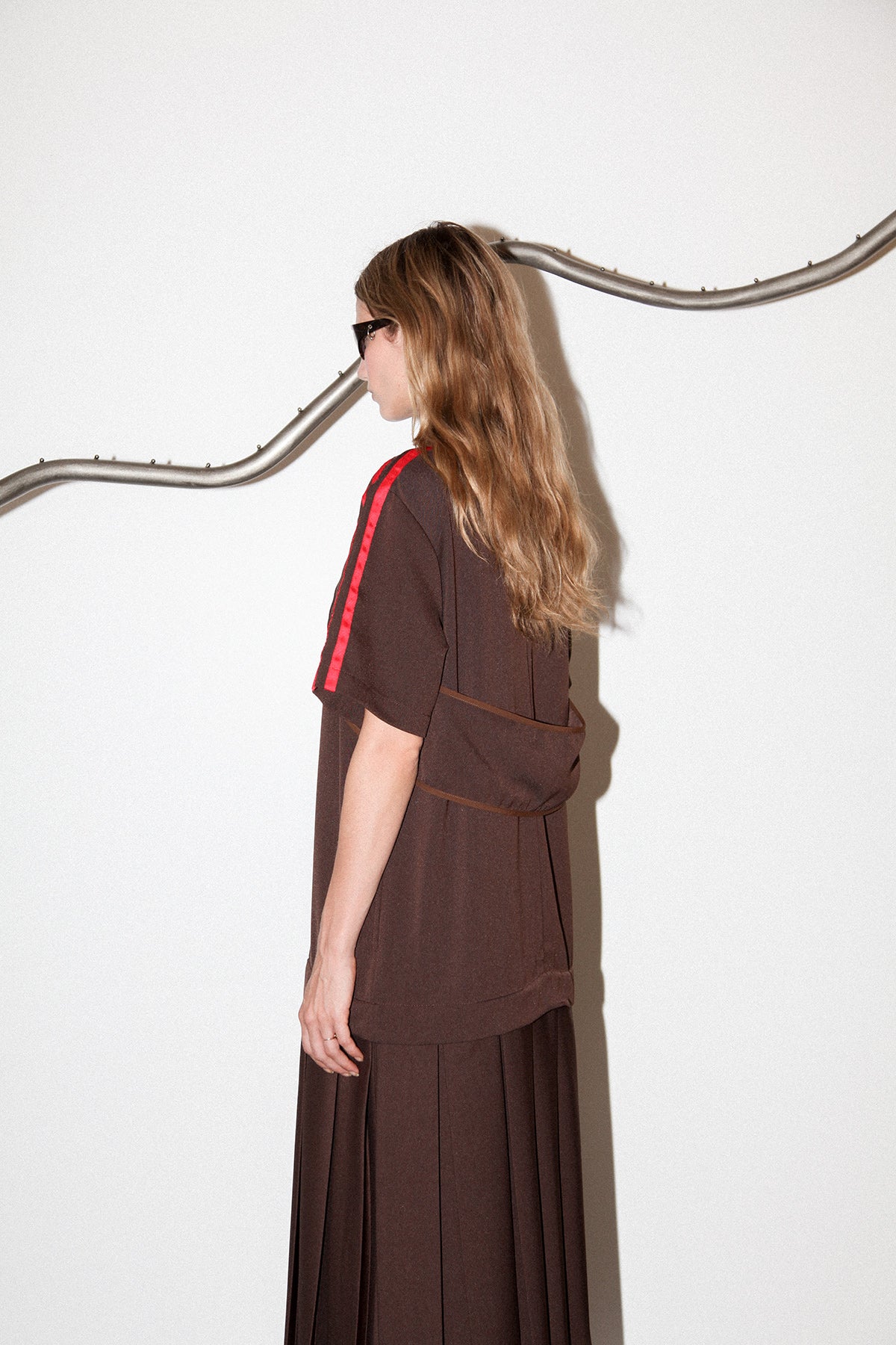 Box Pleat Dress in Mud