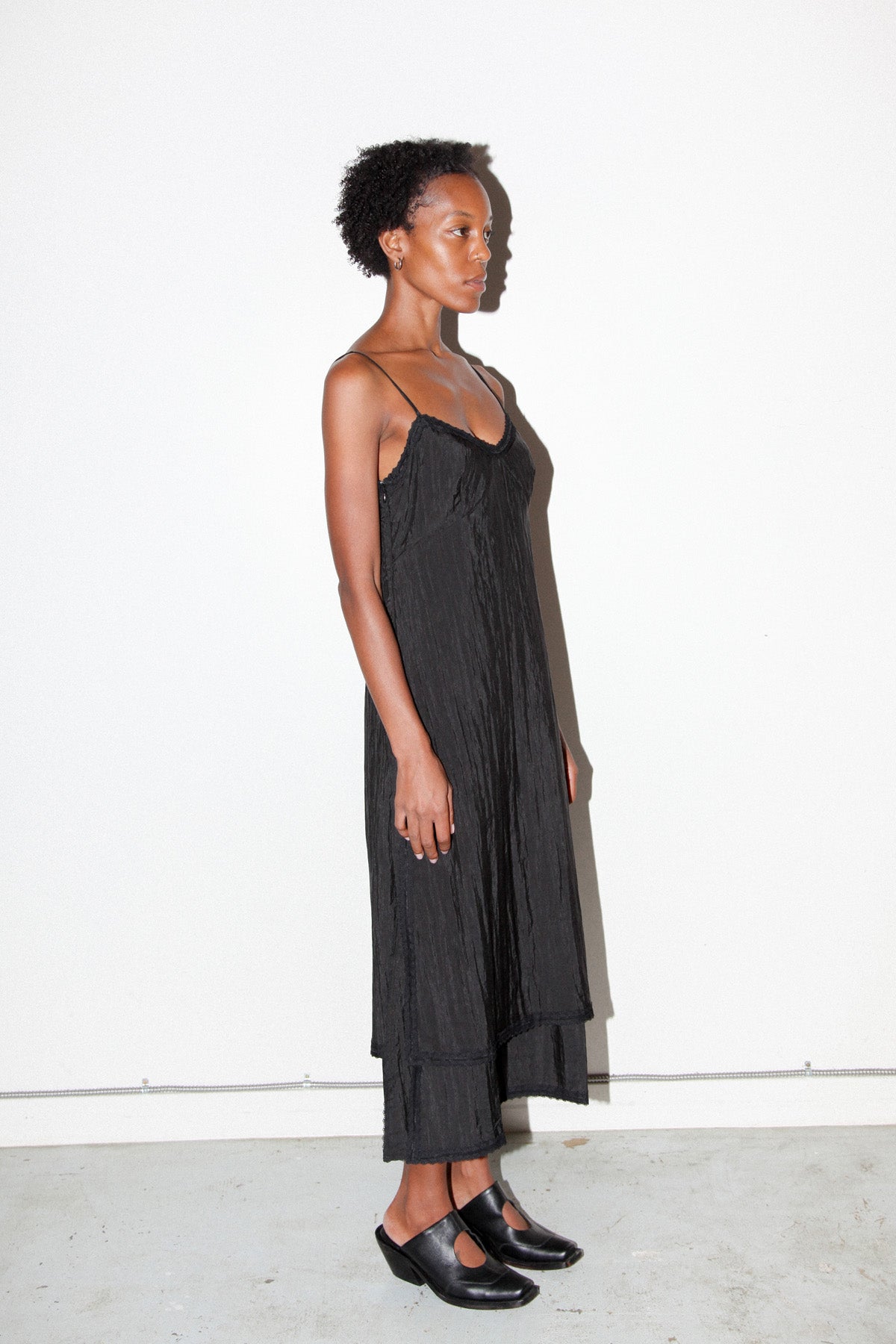 Earthen Slip Dress in Onyx