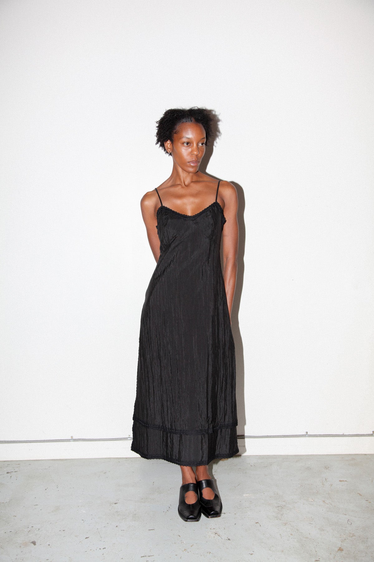 Earthen Slip Dress in Onyx