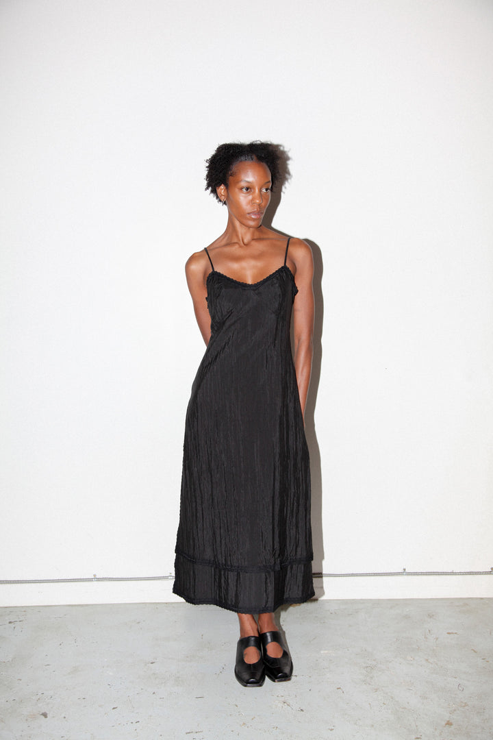 Earthen Slip Dress in Onyx