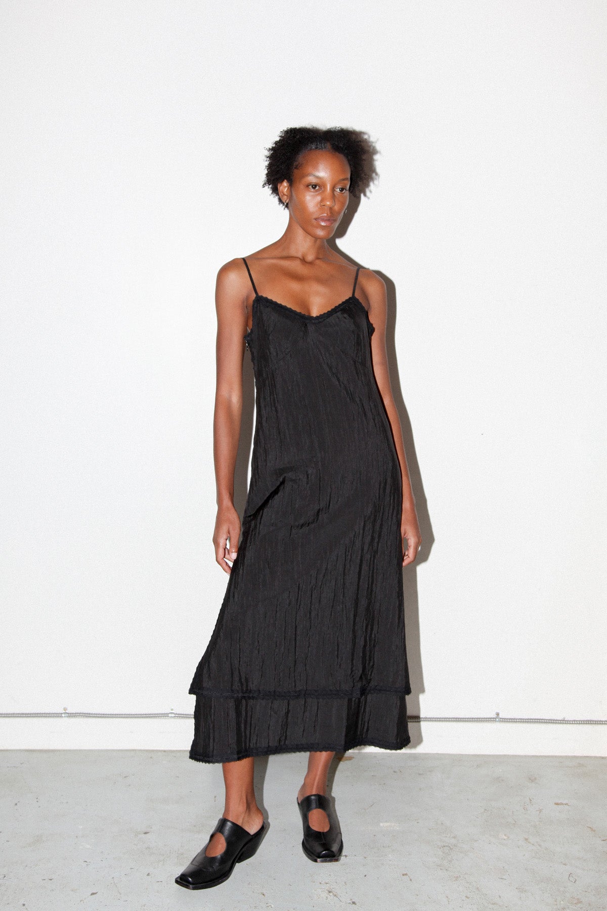 Earthen Slip Dress in Onyx