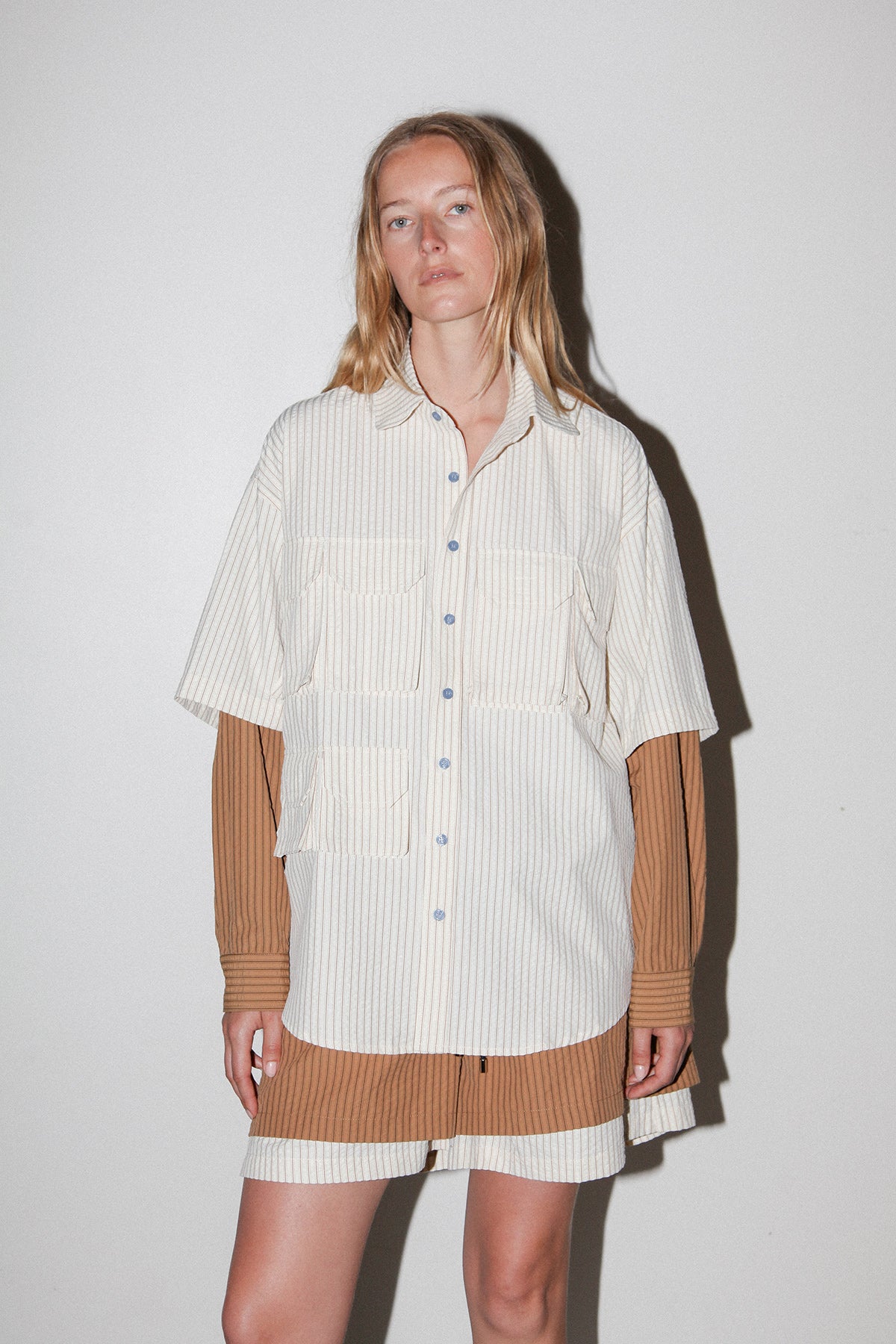 Sprint Button Up in Mixed Stripe