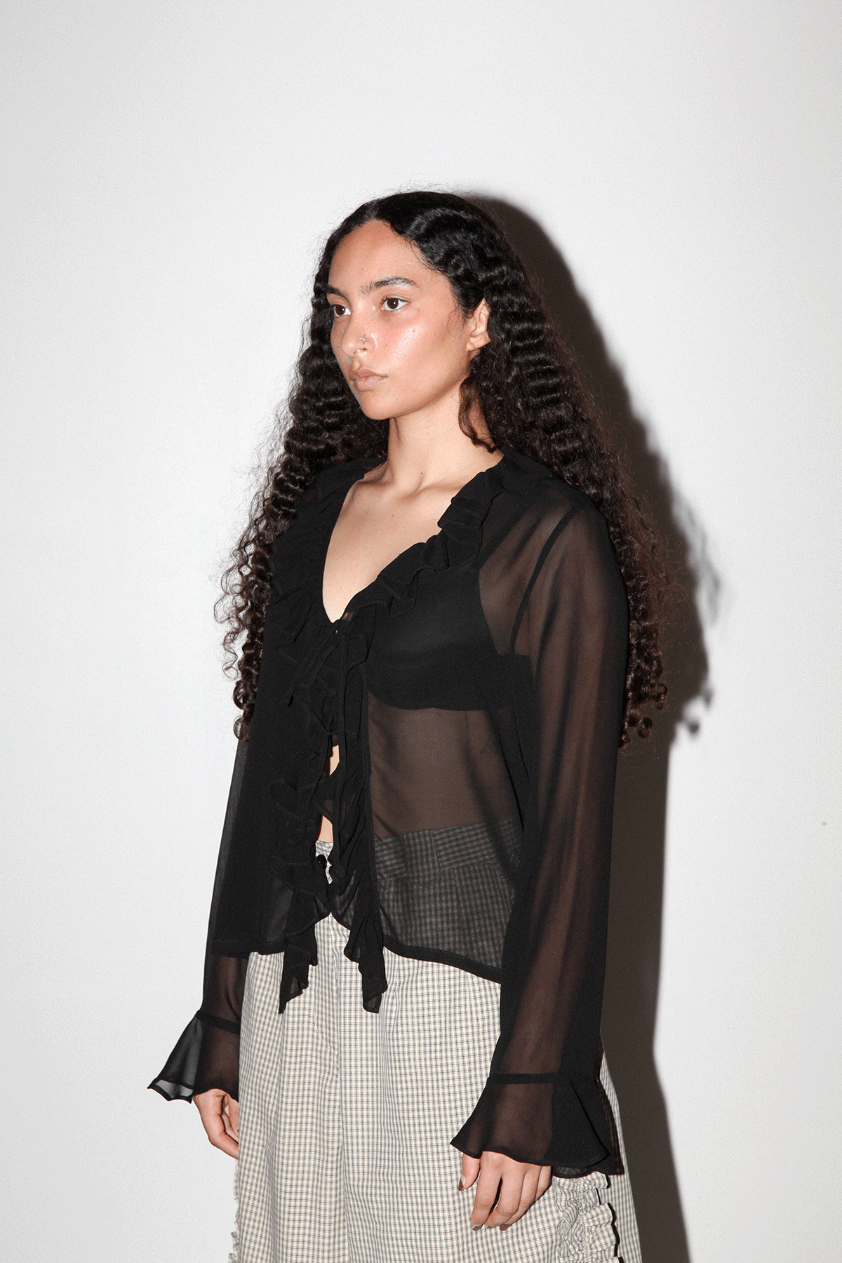 Coil Silk Top in Onyx
