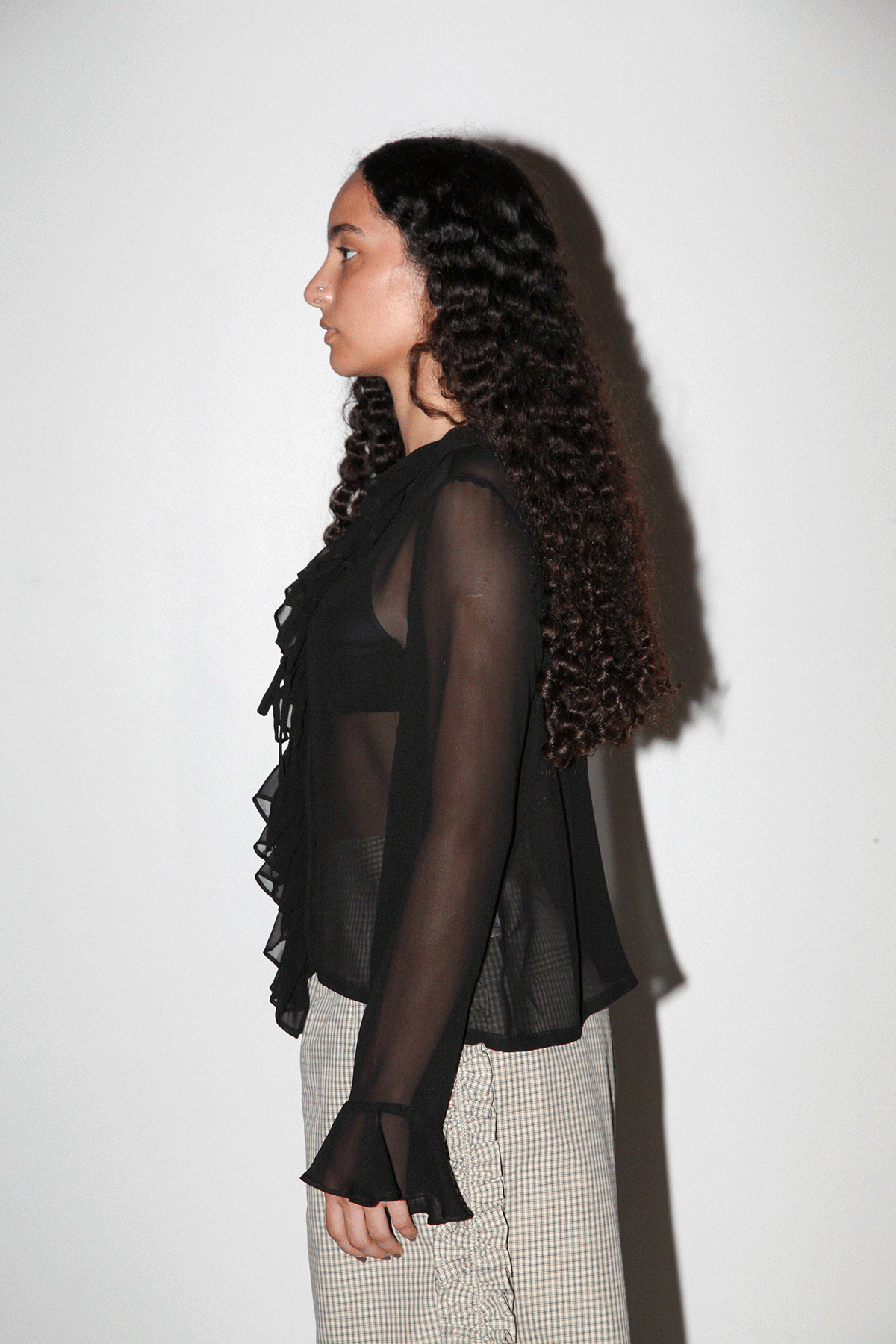 Coil Silk Top in Onyx
