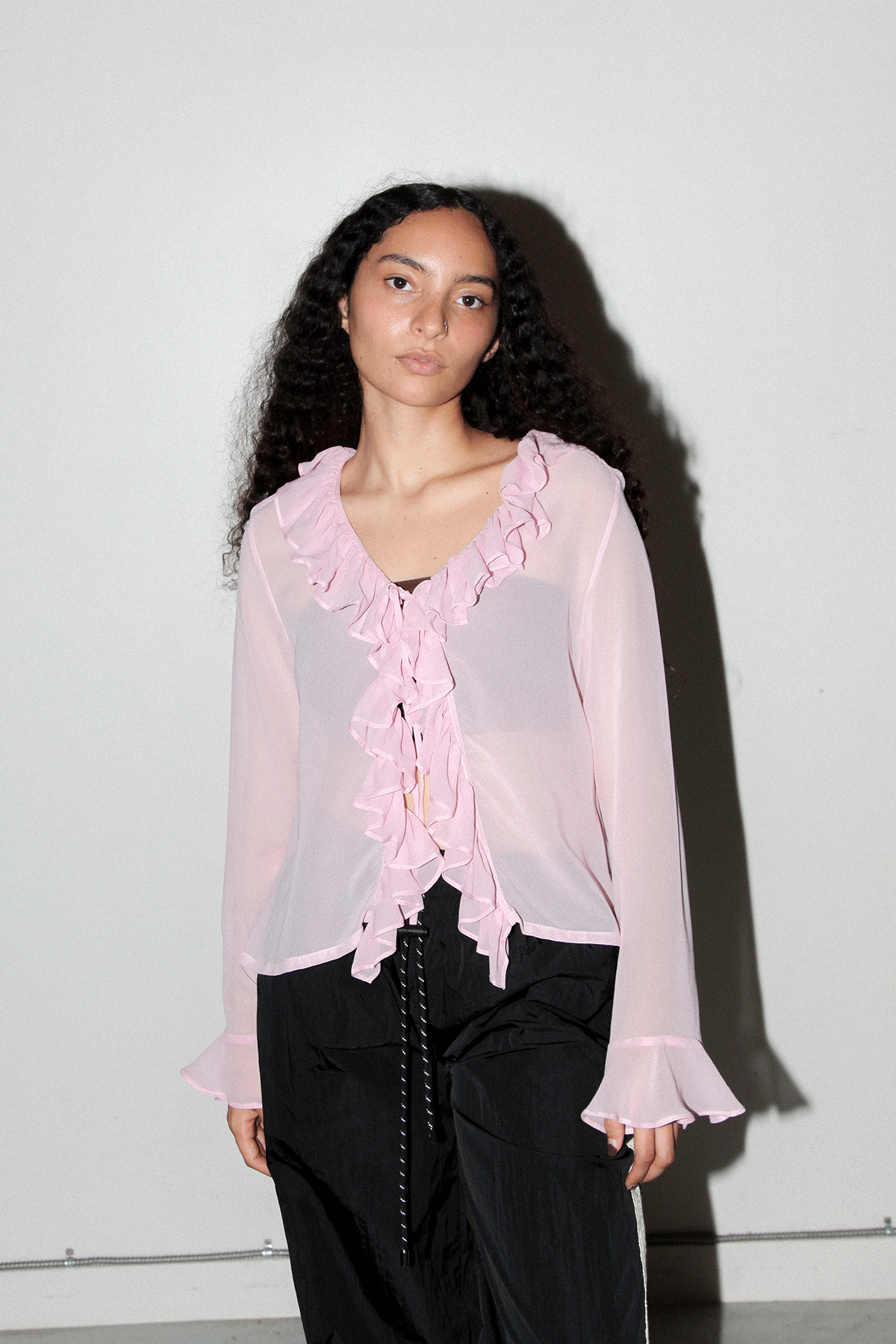 Coil Silk Top in Blush