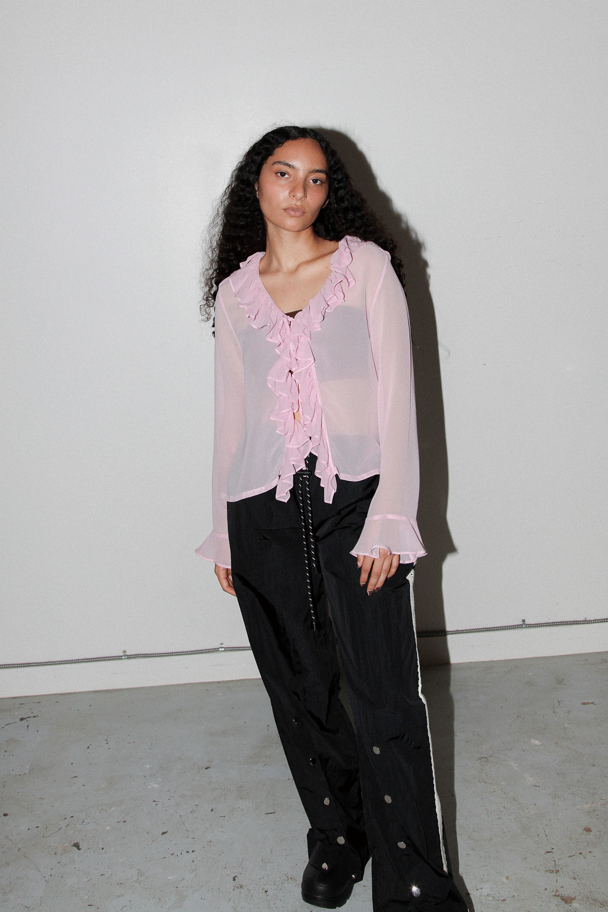 Coil Silk Top in Blush