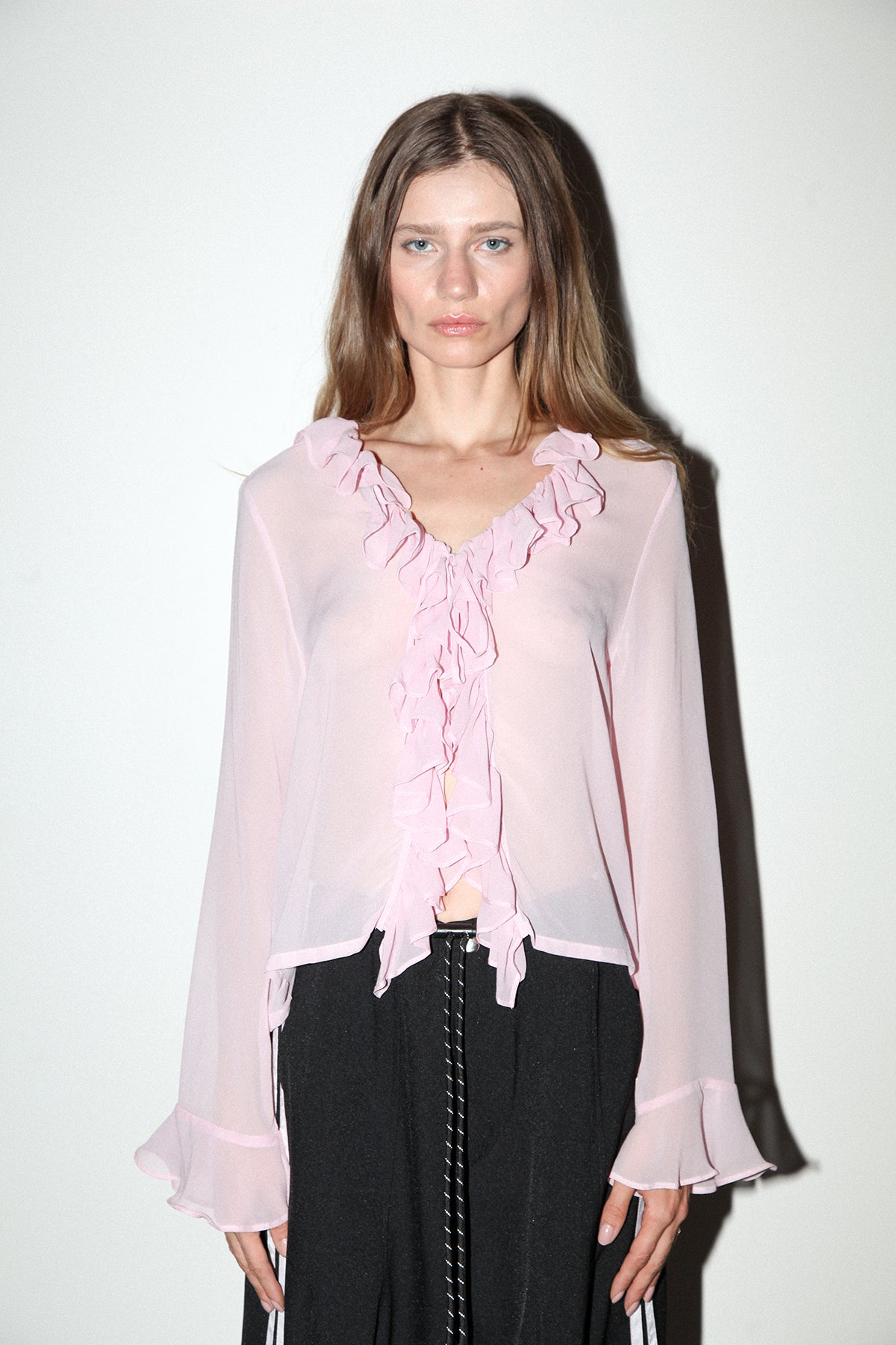 Coil Silk Top in Blush
