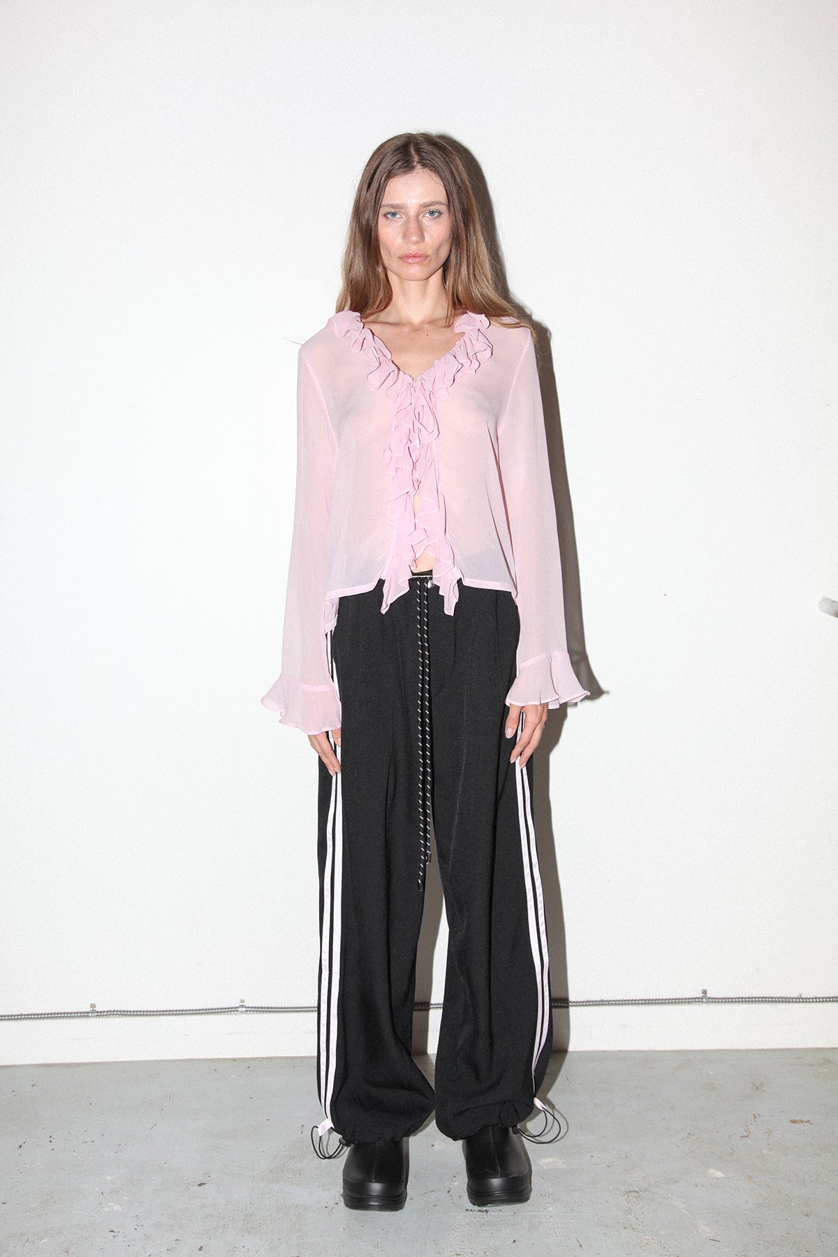 Coil Silk Top in Blush