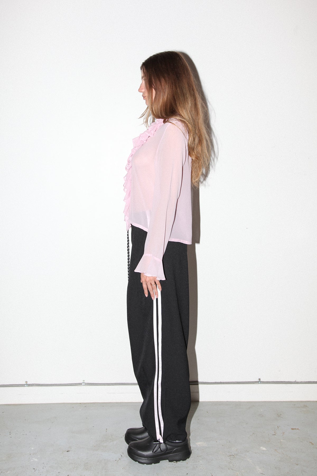 Coil Silk Top in Blush