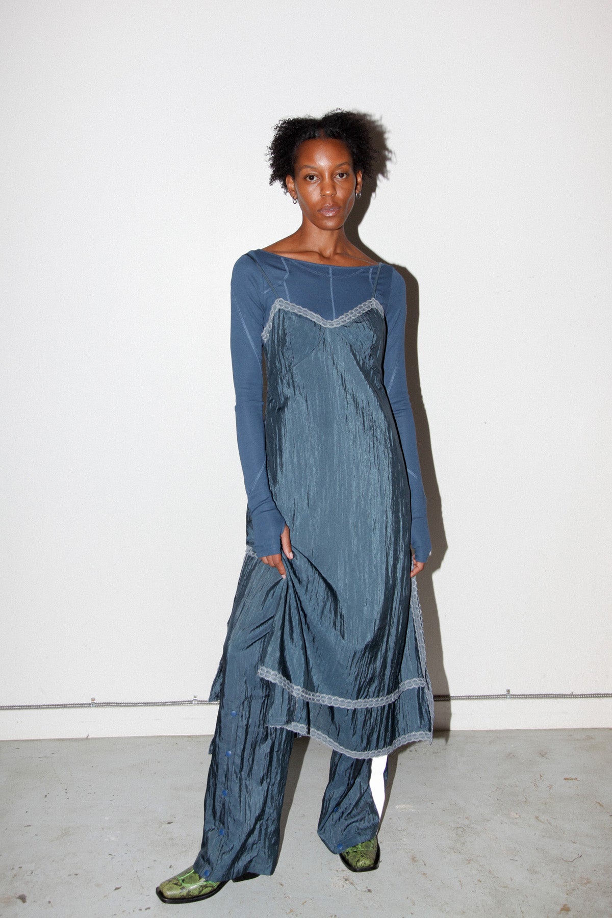 Earthen Slip Dress in Raindrop