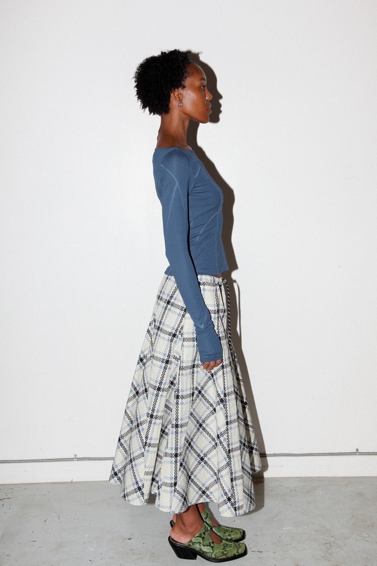 Plaid Peak Skirt in Ecru Plaid