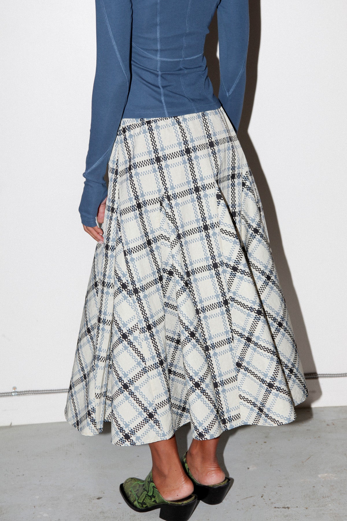 Plaid Peak Skirt in Ecru Plaid