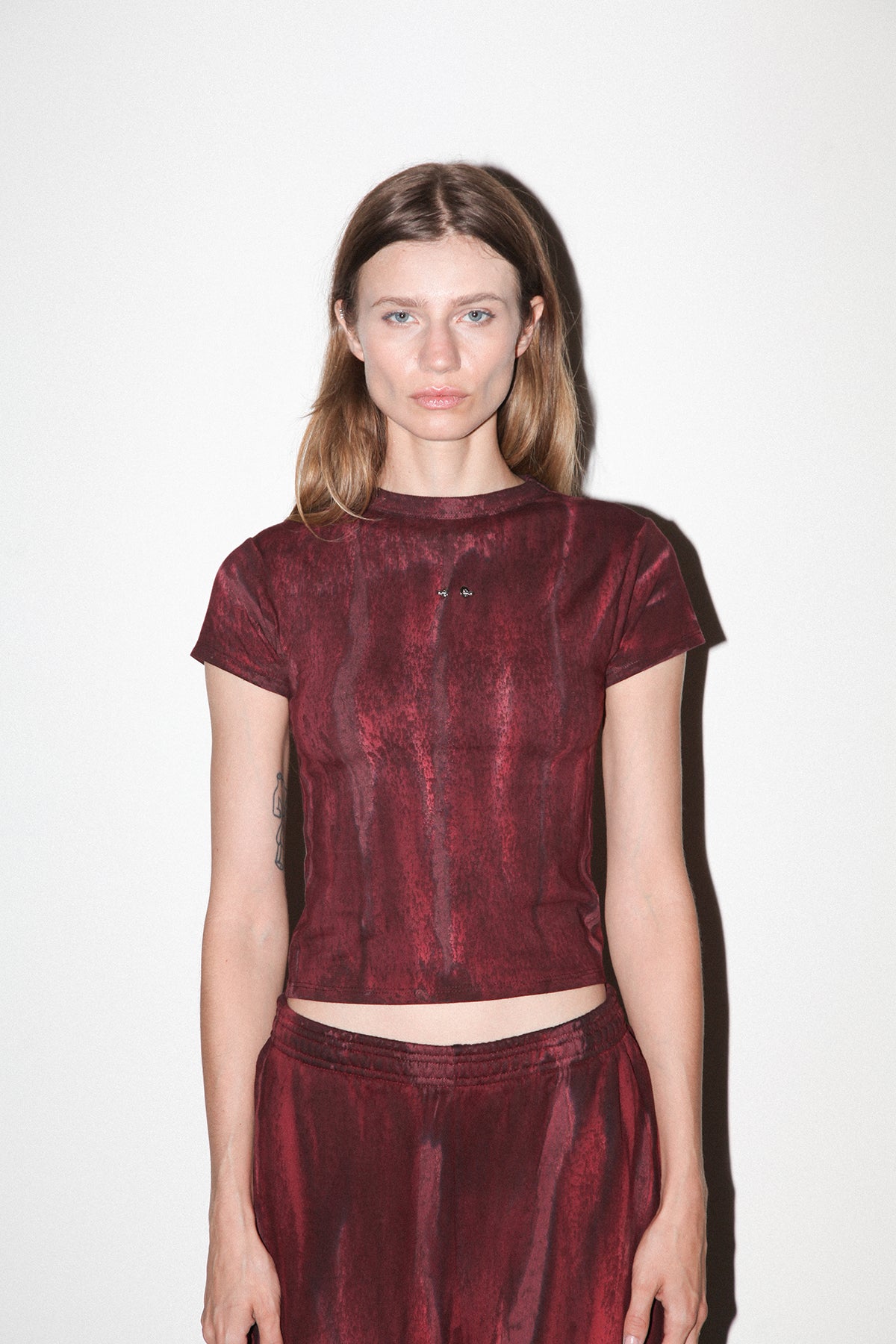Mineral Dye Baby Tee in Wine