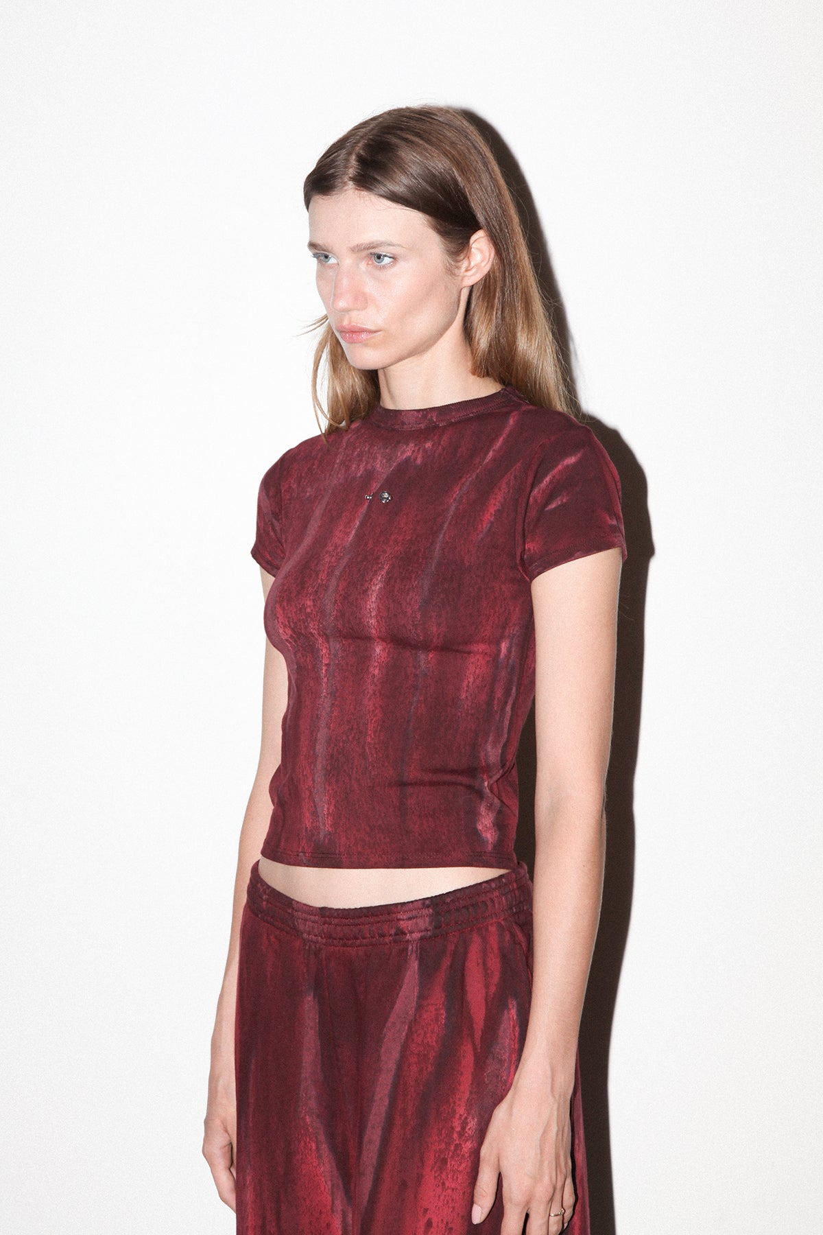 Mineral Dye Baby Tee in Wine