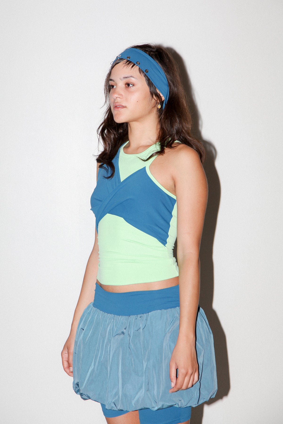 Twist Sport Tank in Lichen & Lagoon