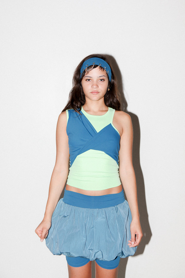 Twist Sport Tank in Lichen & Lagoon
