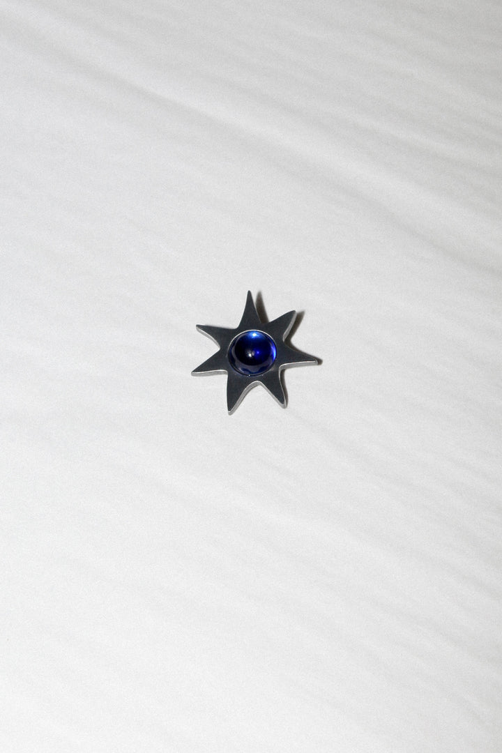 Gem Star Brooch in Silver / Blue