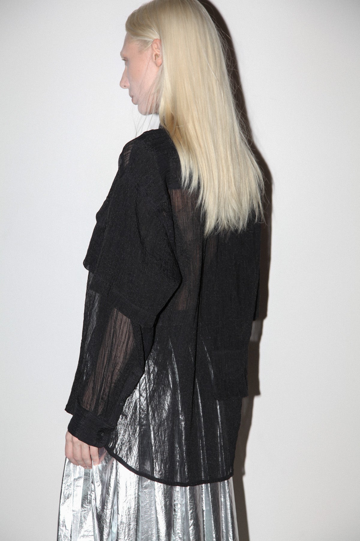 Crinkled Sprint Button Up in Onyx