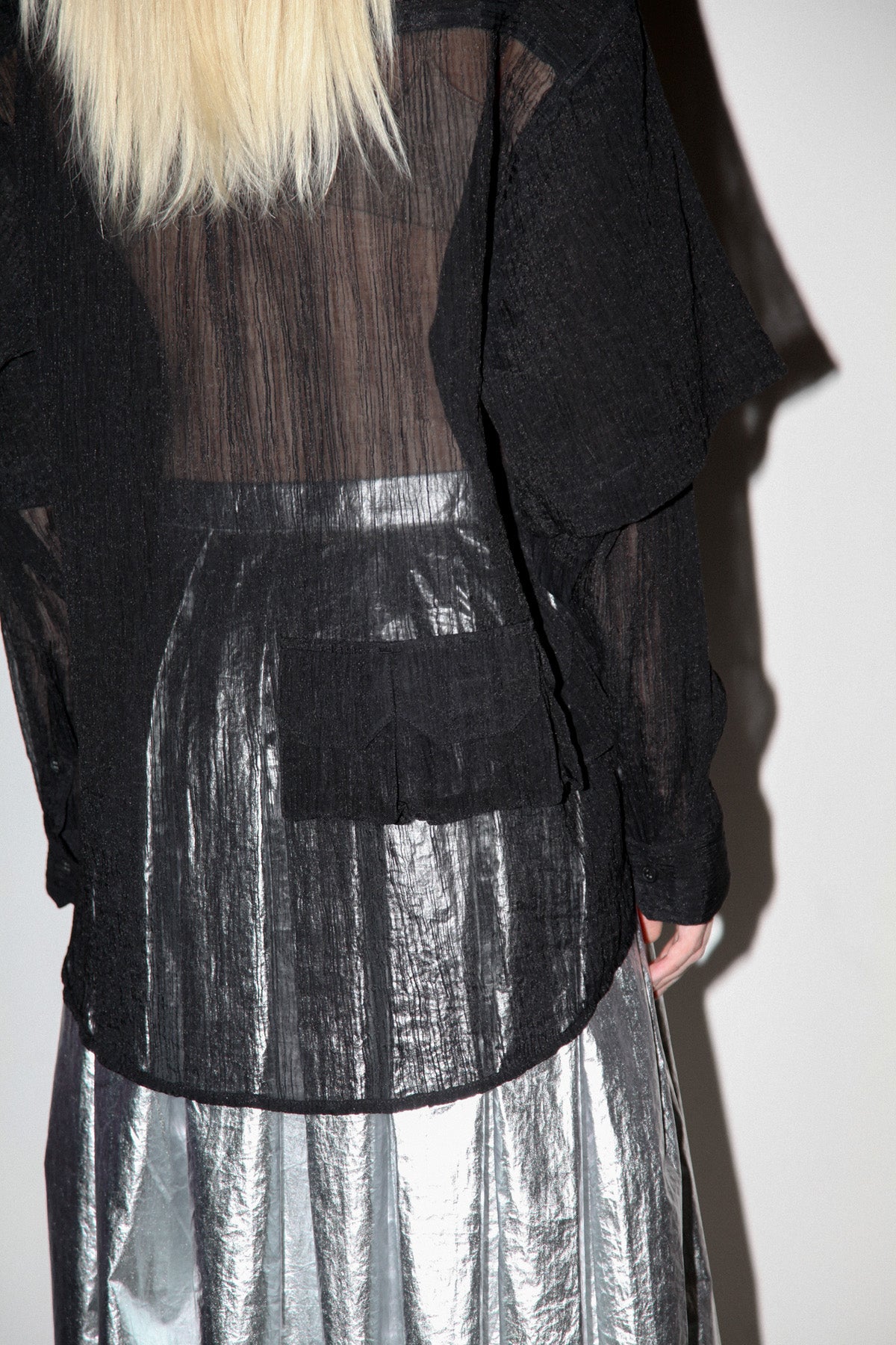 Crinkled Sprint Button Up in Onyx