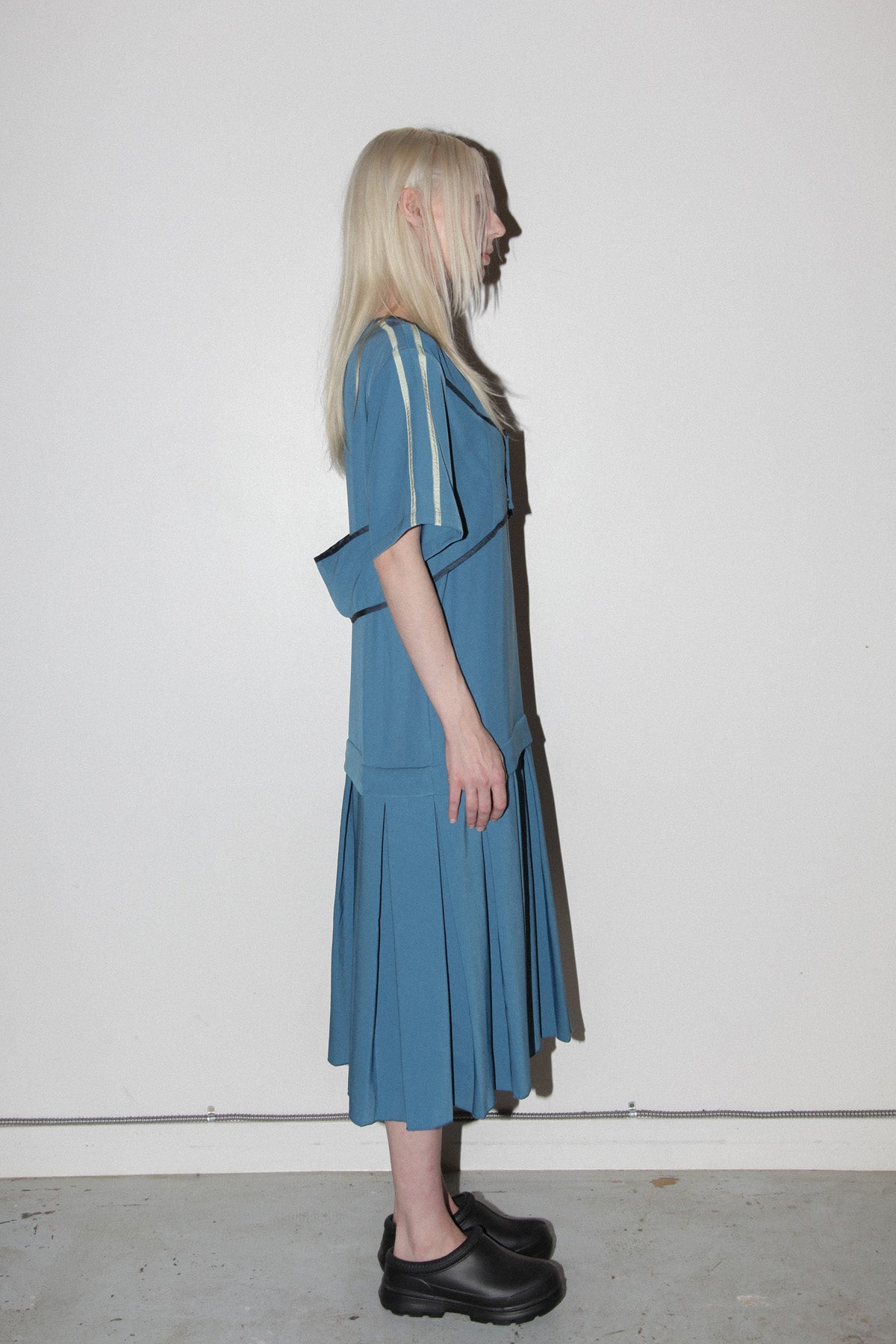 Box Pleat Dress in Lake