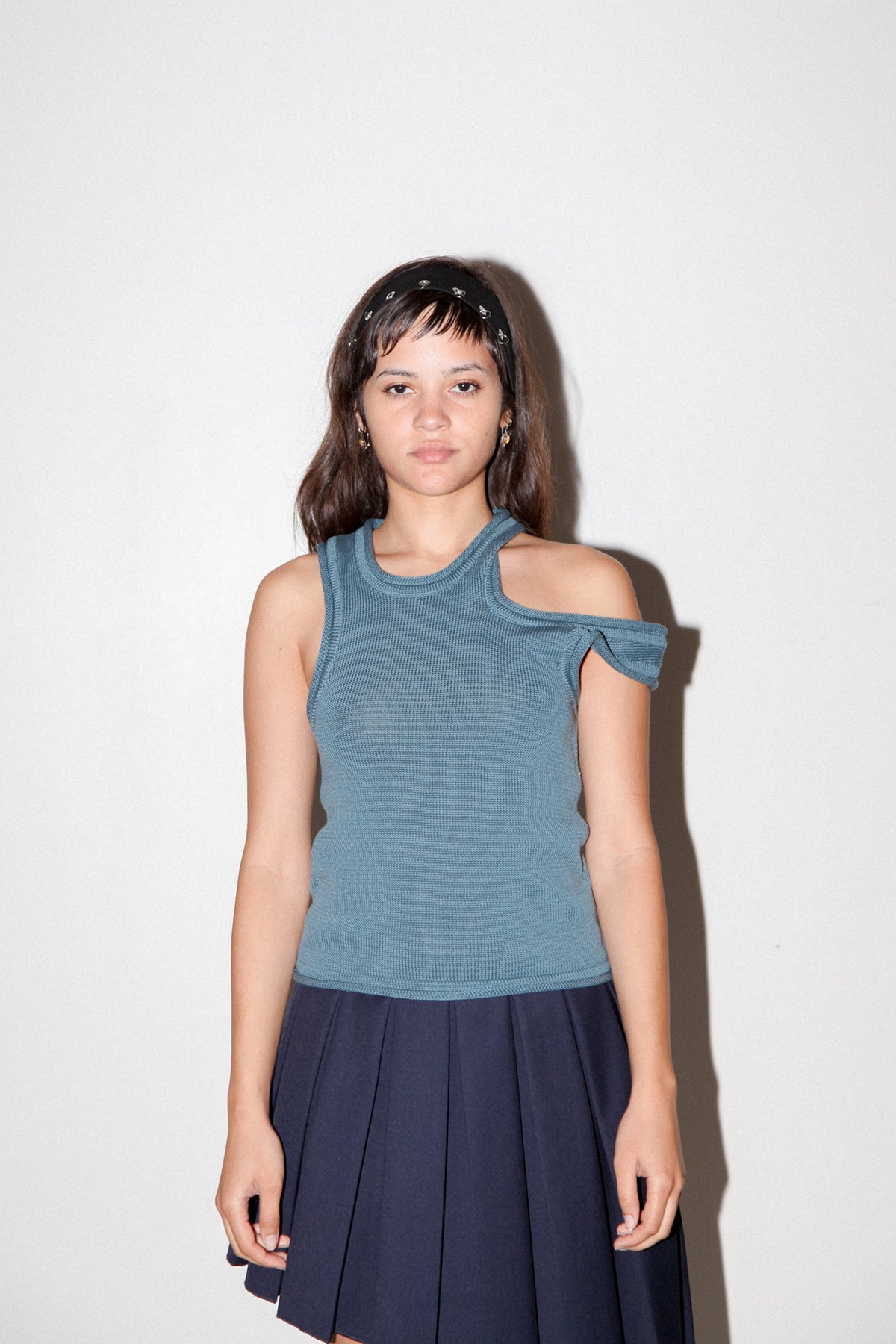 Slash Vest in Slate Blue