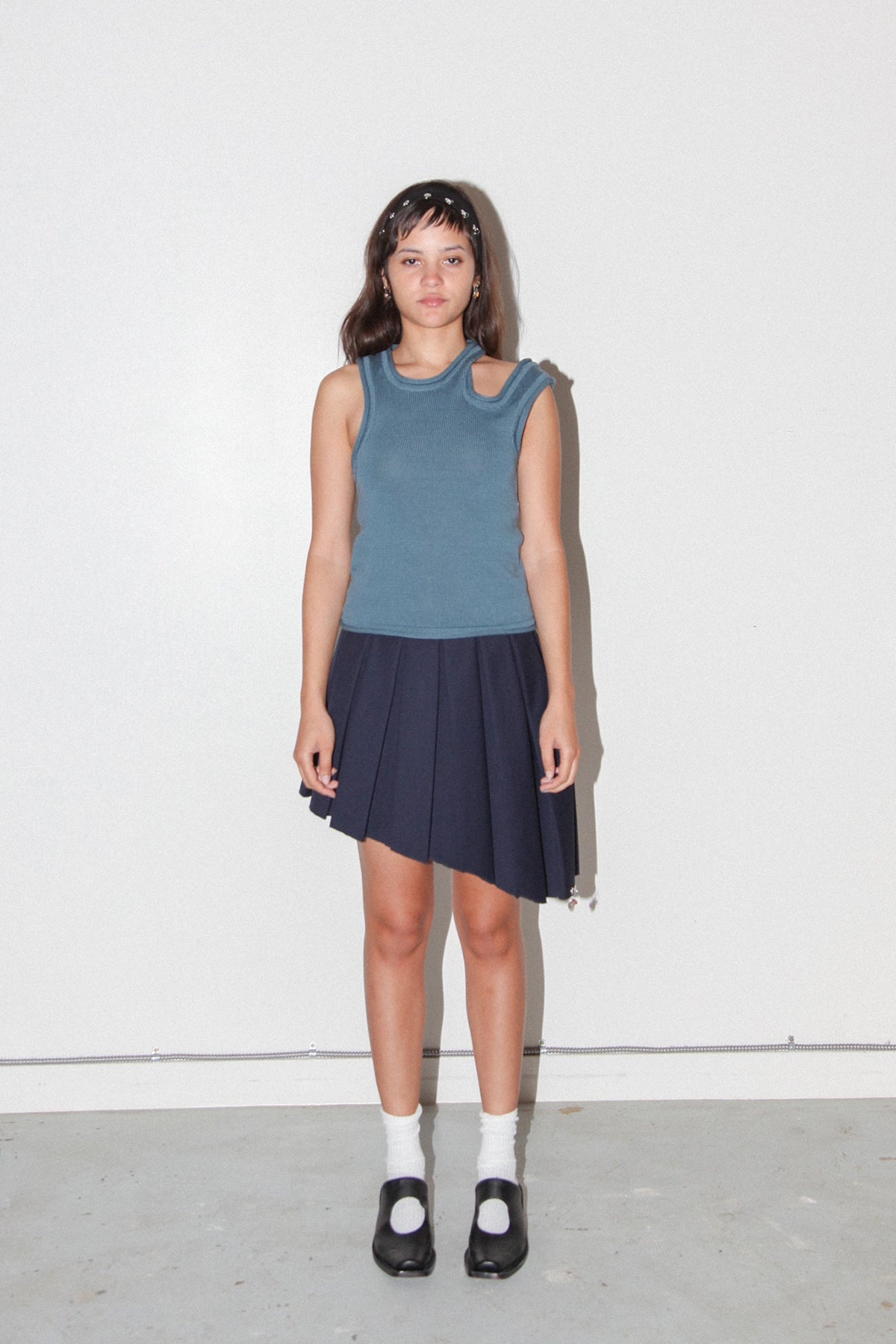 Slash Vest in Slate Blue