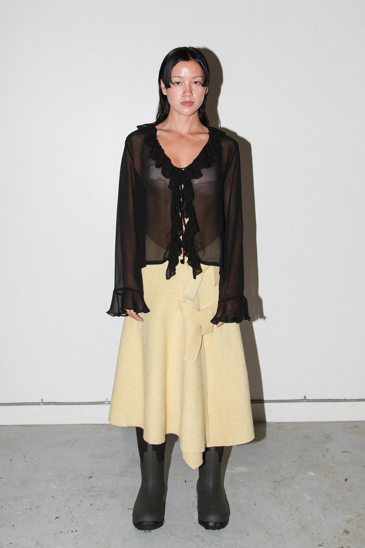 Slope Wrap Skirt in Butter