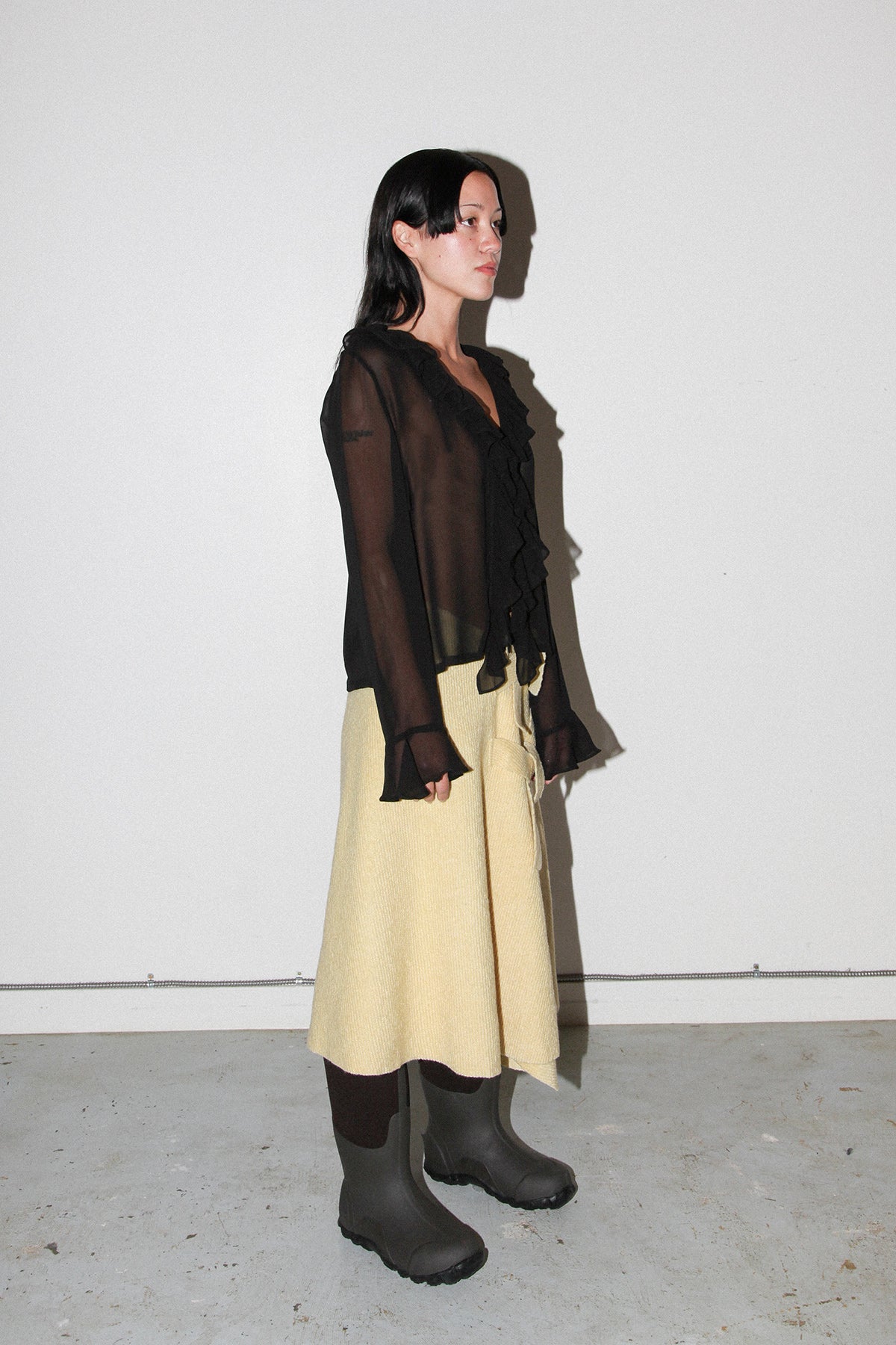 Slope Wrap Skirt in Butter