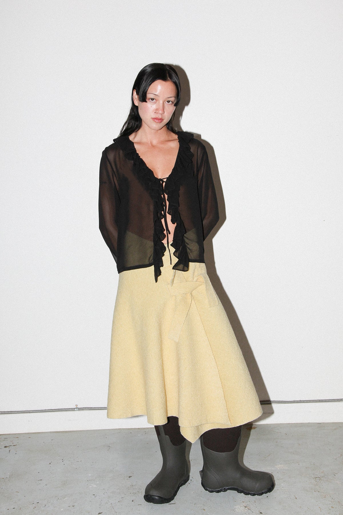 Slope Wrap Skirt in Butter