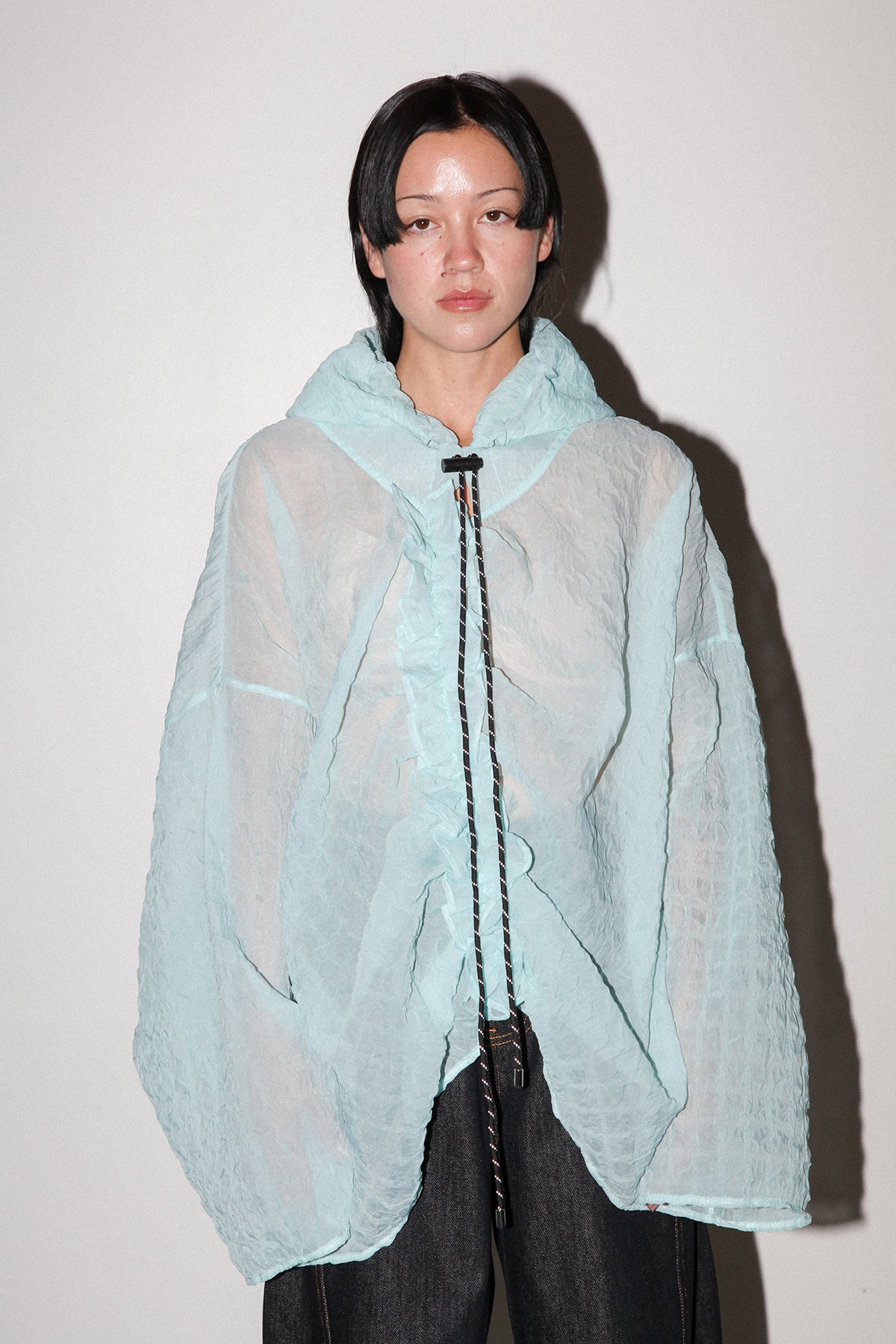 Bubble Hooded Top in Sky