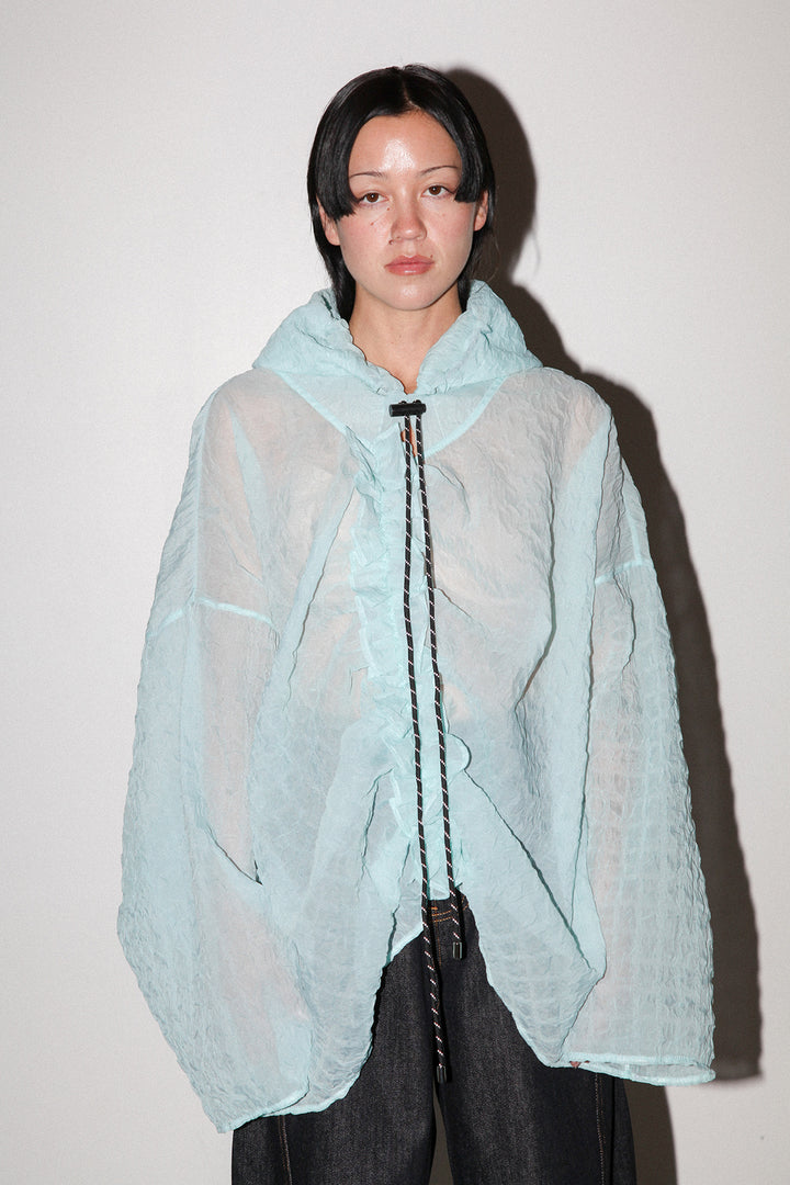 Bubble Hooded Top in Sky