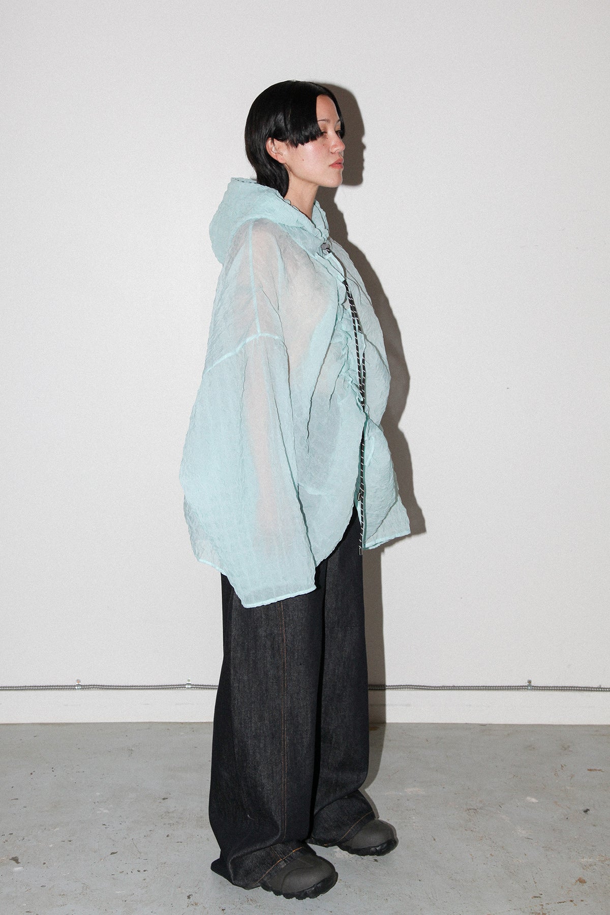 Bubble Hooded Top in Sky