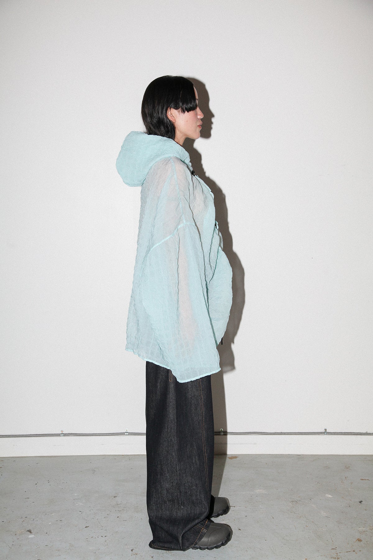 Bubble Hooded Top in Sky