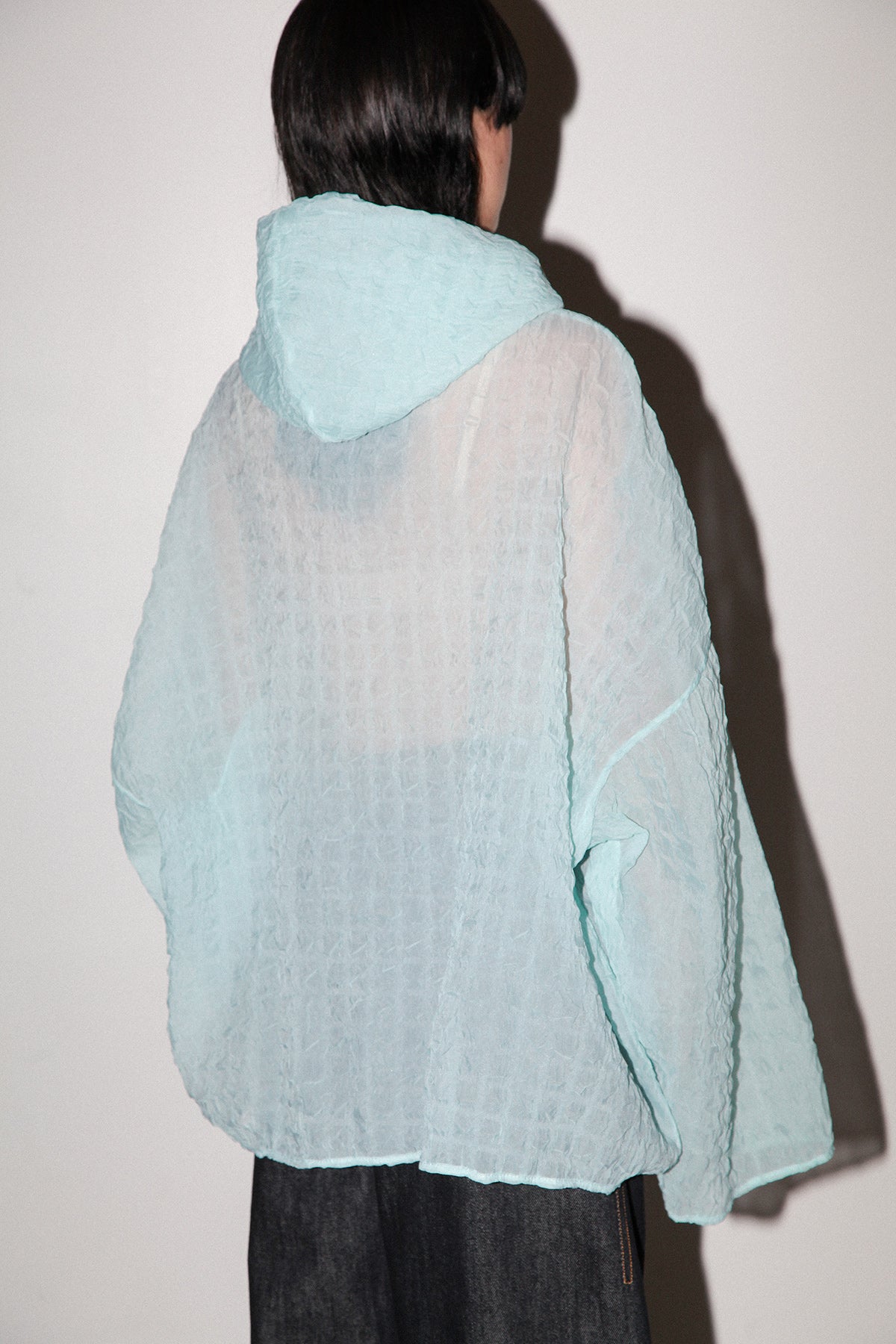 Bubble Hooded Top in Sky