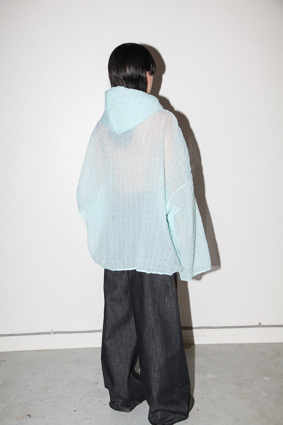 Bubble Hooded Top in Sky