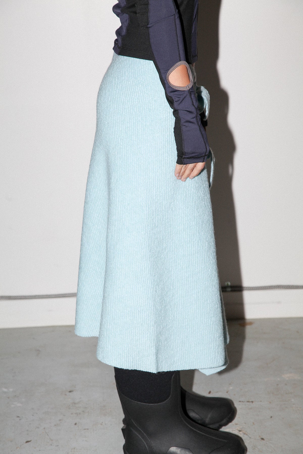 Slope Wrap Skirt in Sky