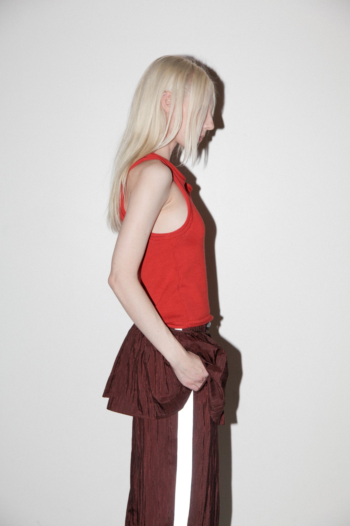 Slash Vest in Tomato