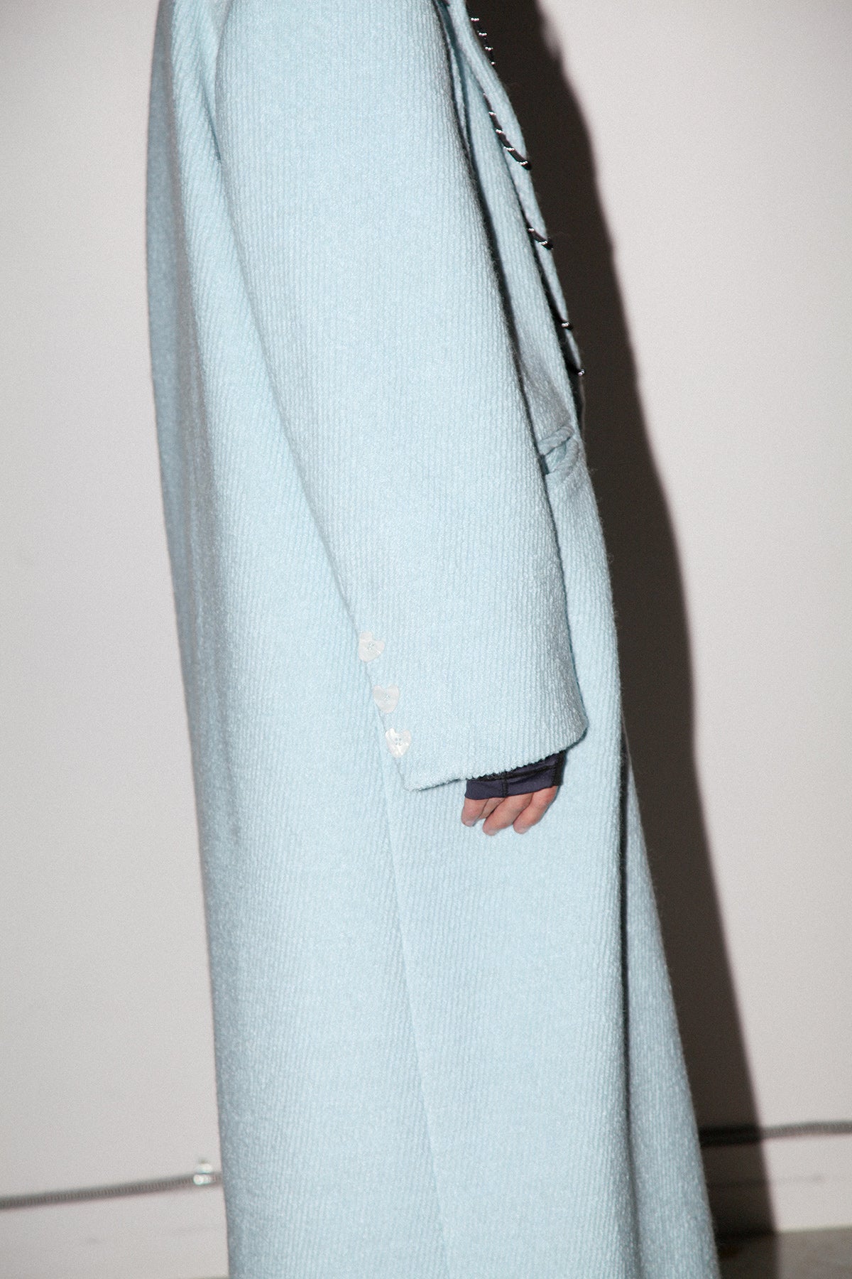 Loop Cord Moss Coat in Sky