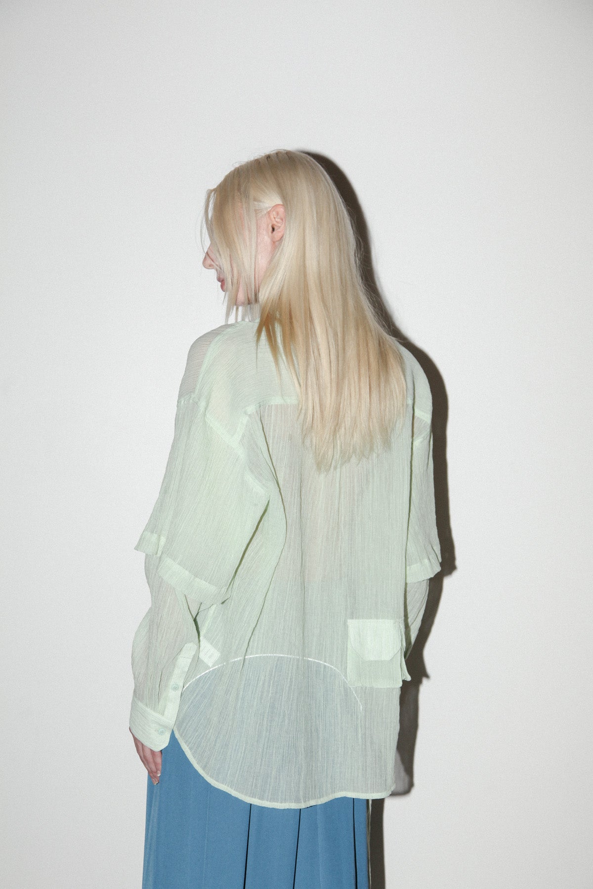 Crinkled Sprint Button Up in Lichen